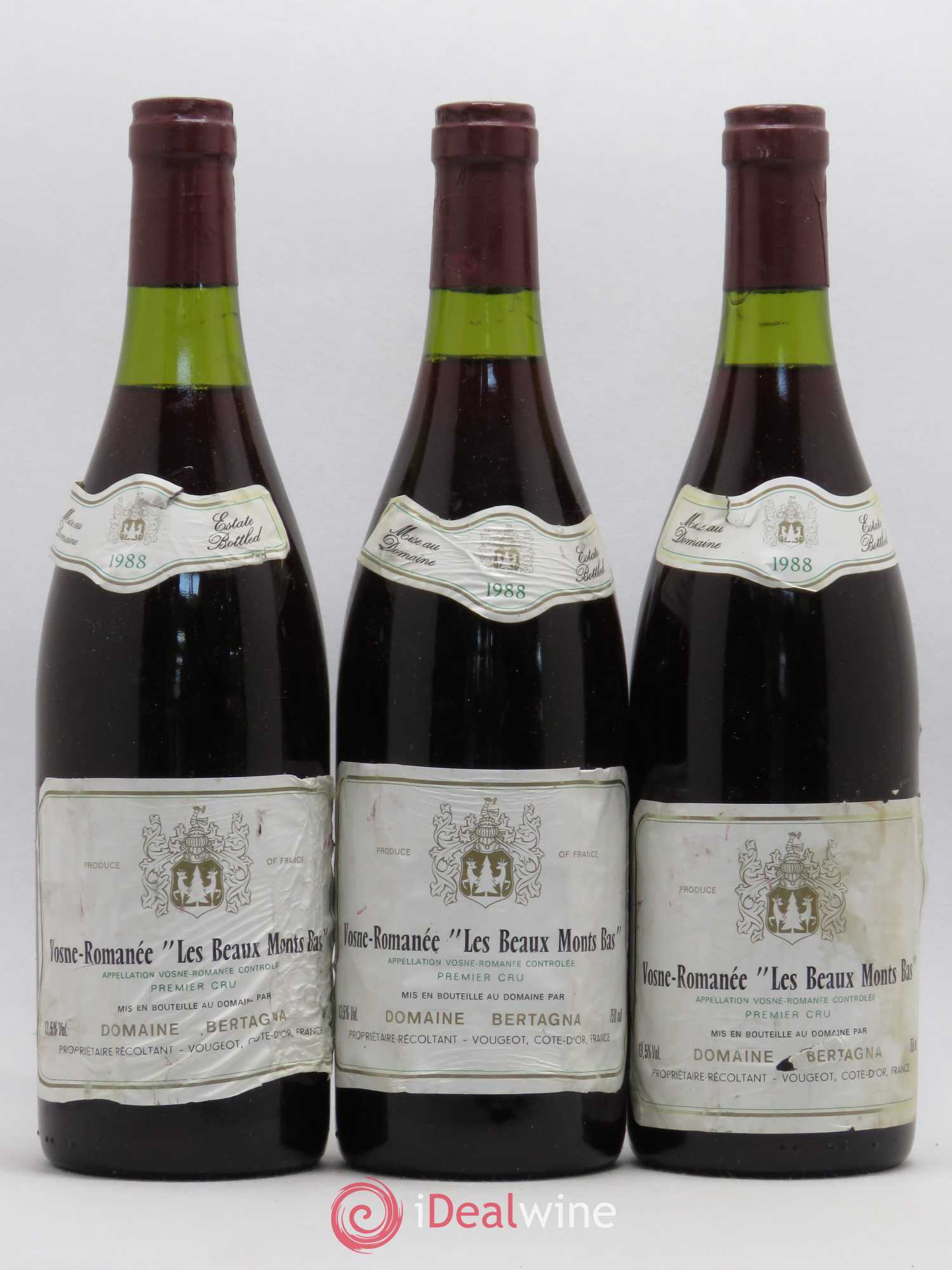 Vosne-Romanée 1er Cru Les Beaux-Monts Bertagna 1988 - Lot de 3 bouteilles - 0