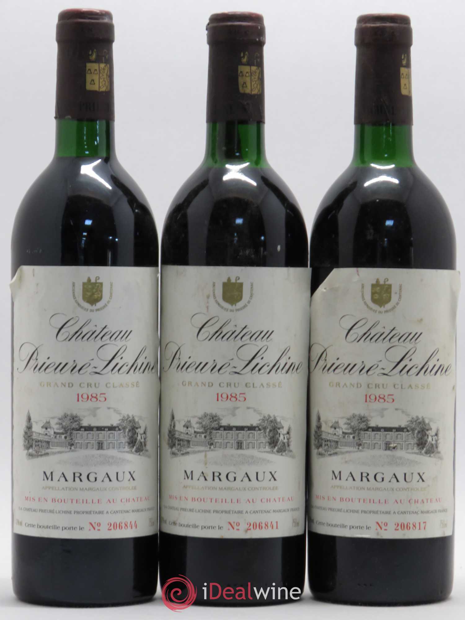 Château Prieuré Lichine 4ème Grand Cru Classé 1985 - Lot de 3 bouteilles - 0