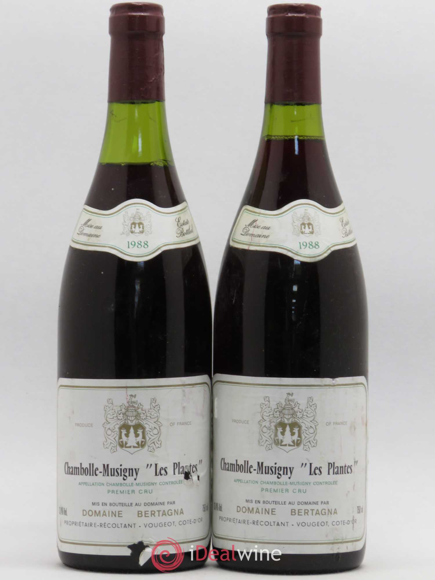 Chambolle-Musigny 1er Cru Les Plantes Bertagna 1988 - Lot de 2 bouteilles - 0