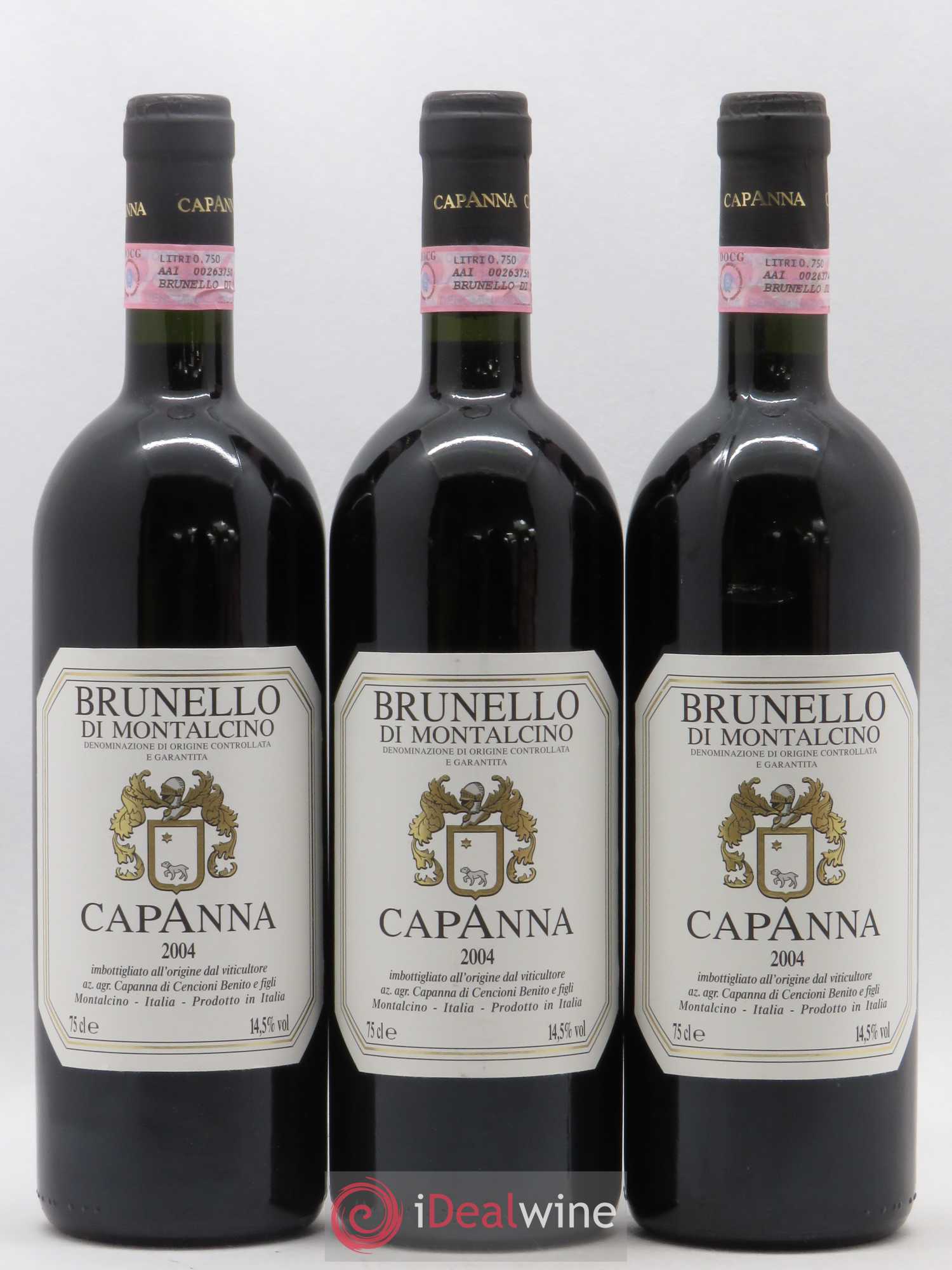 Brunello di Montalcino Cappana 2004 - Lot de 3 bouteilles - 0
