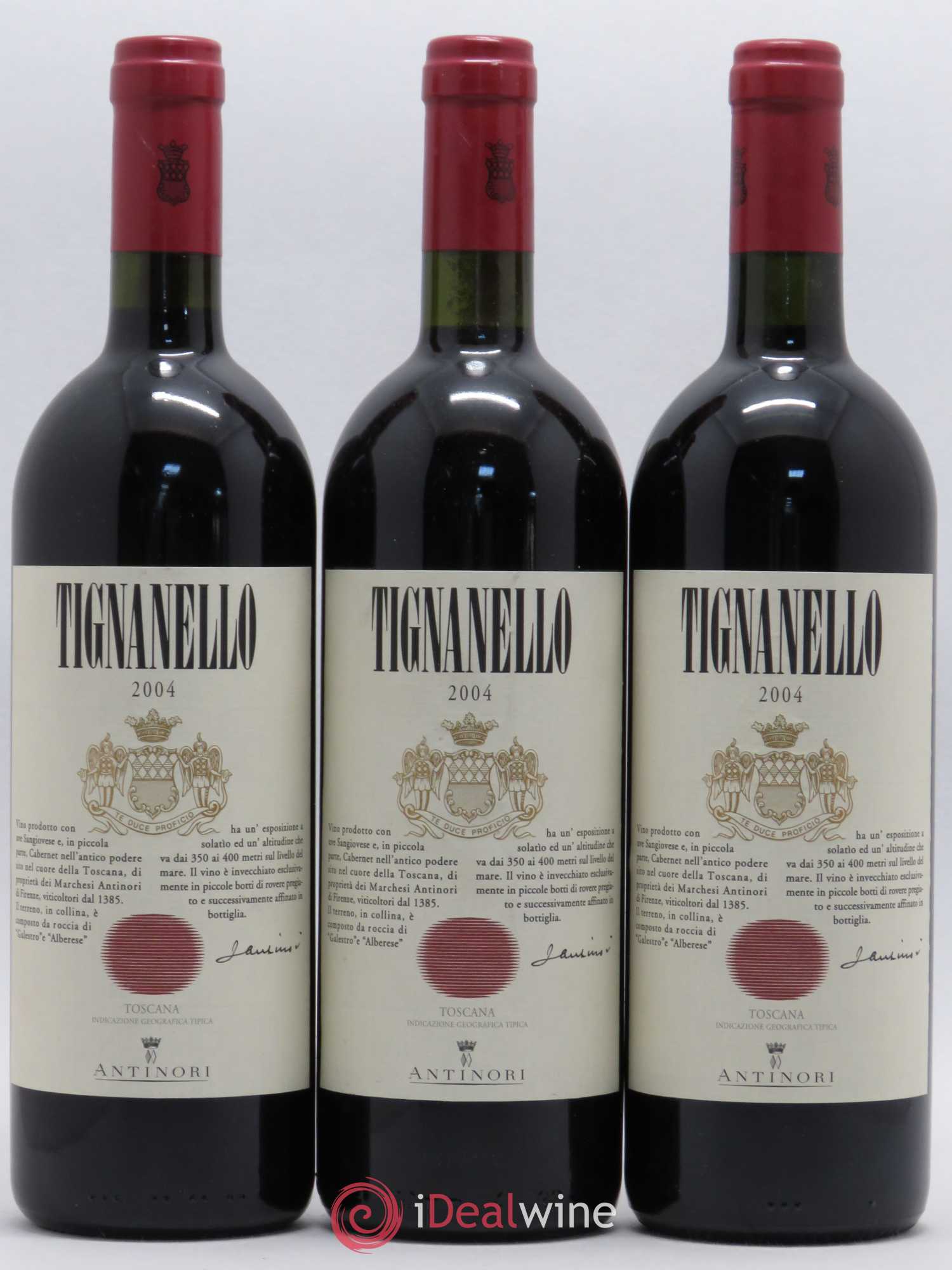 Toscana IGT Tignanello Tenuta Tignanello - Marchesi Antinori 2004 - Lot de 3 bouteilles - 0
