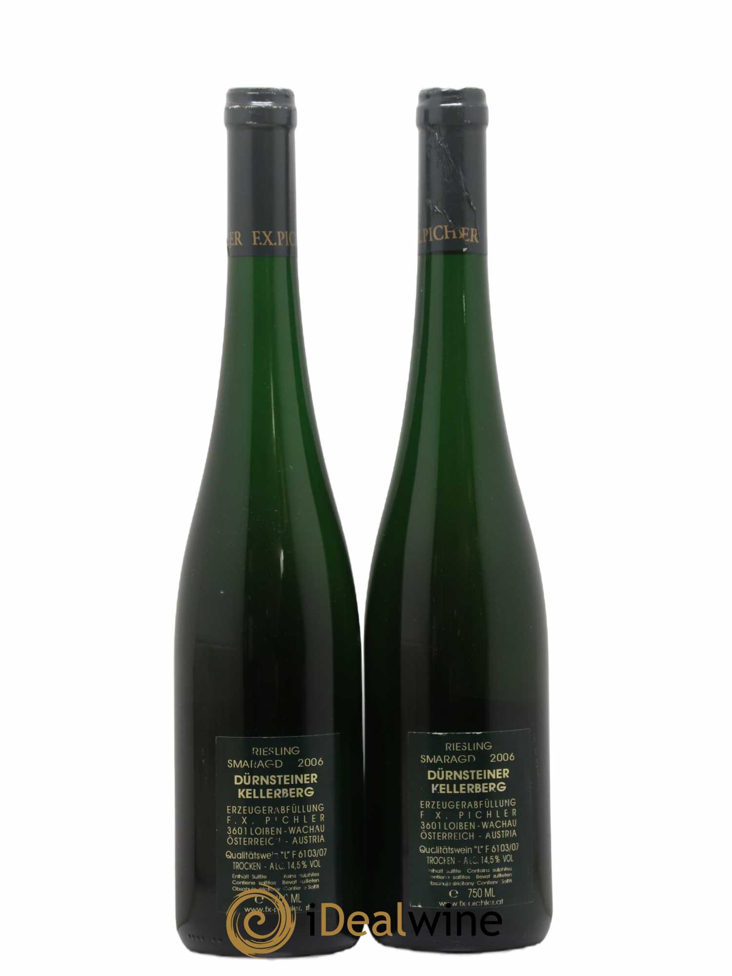 Autriche Riesling Pichler Smaragd Durnsteiner Kellerberg 2006 - Posten von 2 Flaschen - 1