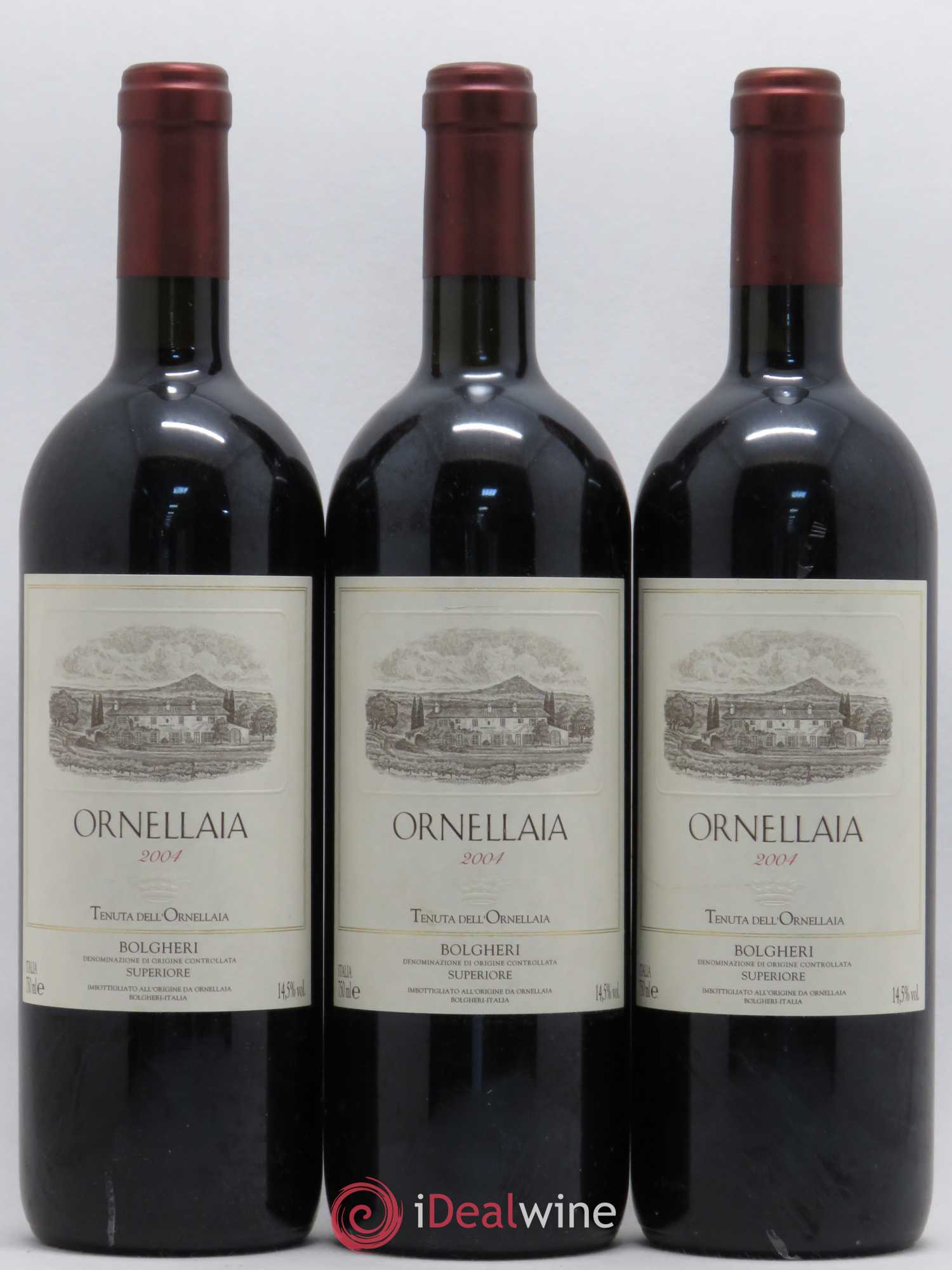 Bolgheri DOC Superiore Ornellaia Tenuta Dell'Ornellaia - Frescobaldi 2004 - Lot de 3 bouteilles - 0