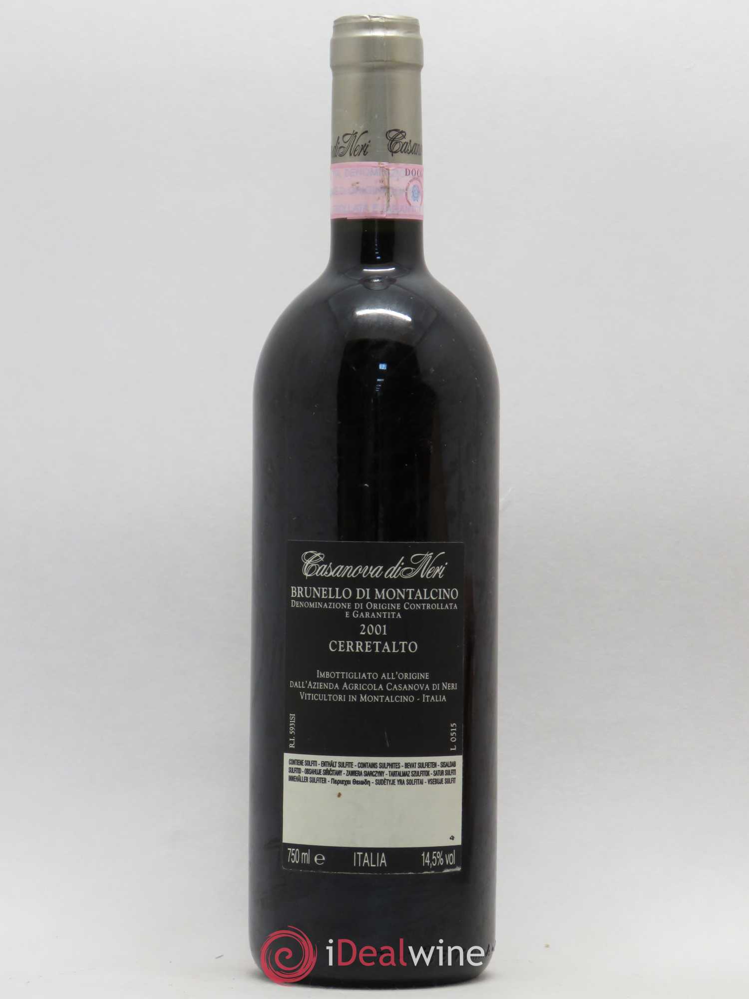 Brunello di Montalcino Cerretalto Casanova di Neri 2001 - Lot de 1 bouteille - 1