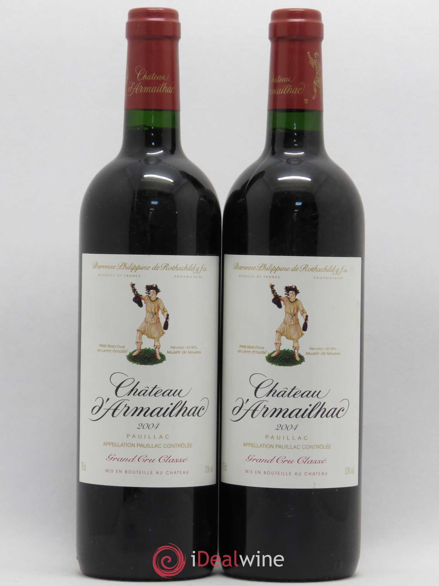 Château d' Armailhac - Mouton Baron(ne) Philippe 5ème Grand Cru Classé 2004 - Lot de 2 bouteilles - 0