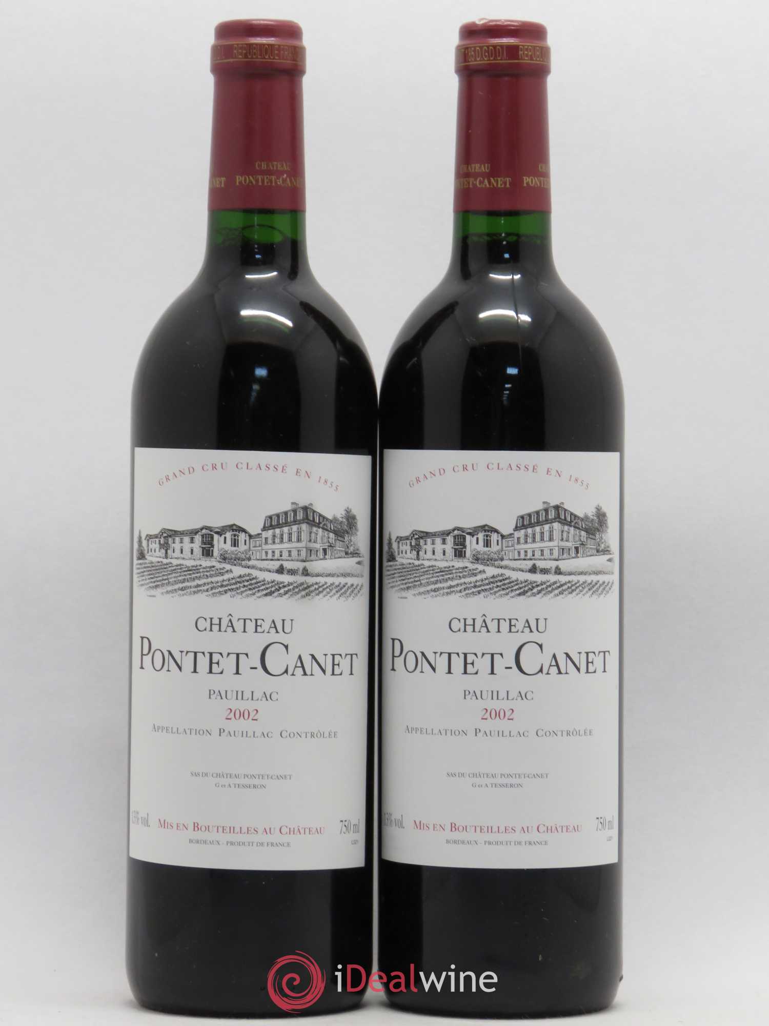 Château Pontet Canet 5ème Grand Cru Classé 2002 - Lot de 2 bouteilles - 0