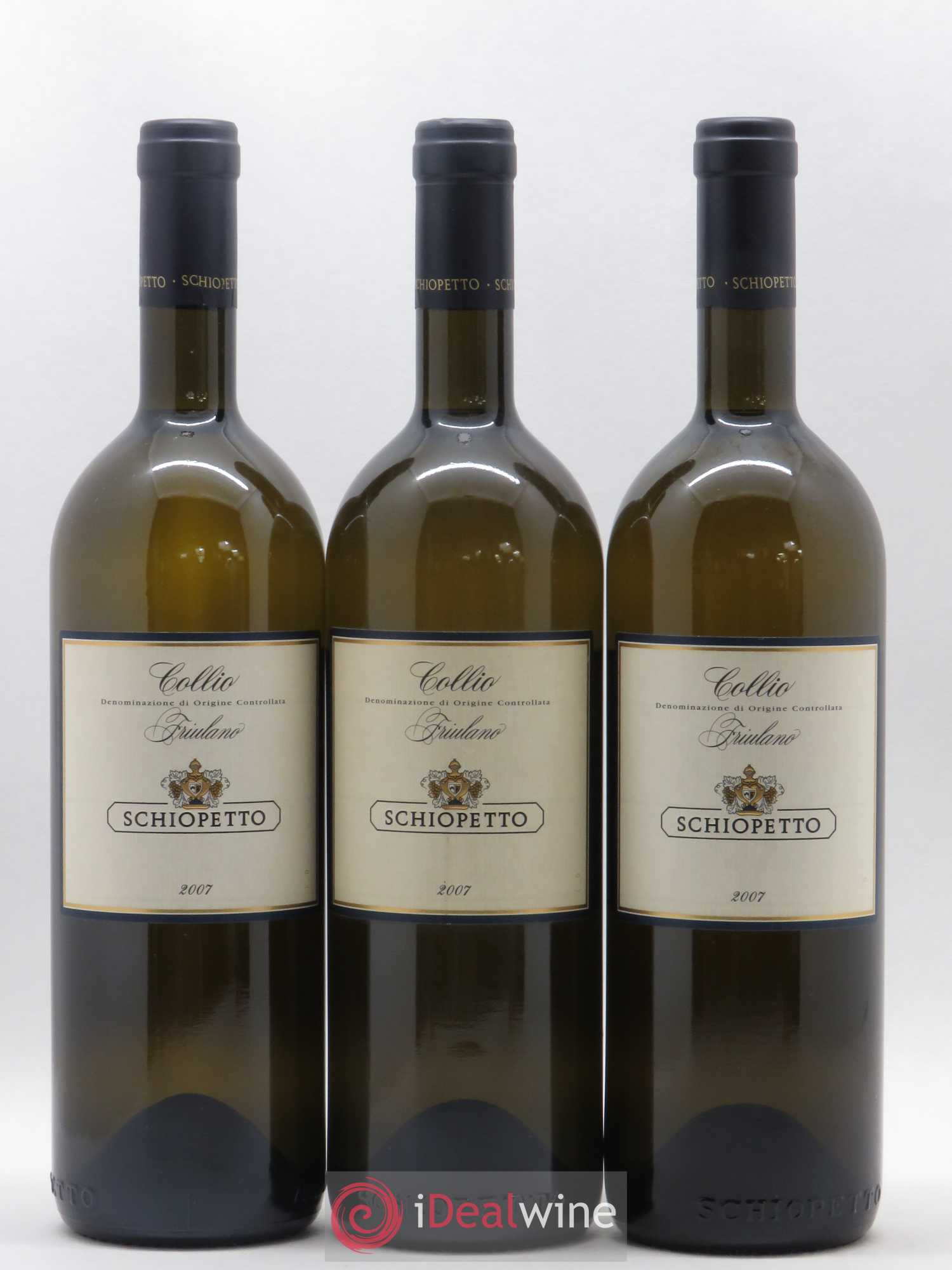 Italie Friulano Collio Schiopetto (sans prix de réserve) 2007 - Posten von 3 Flaschen - 0
