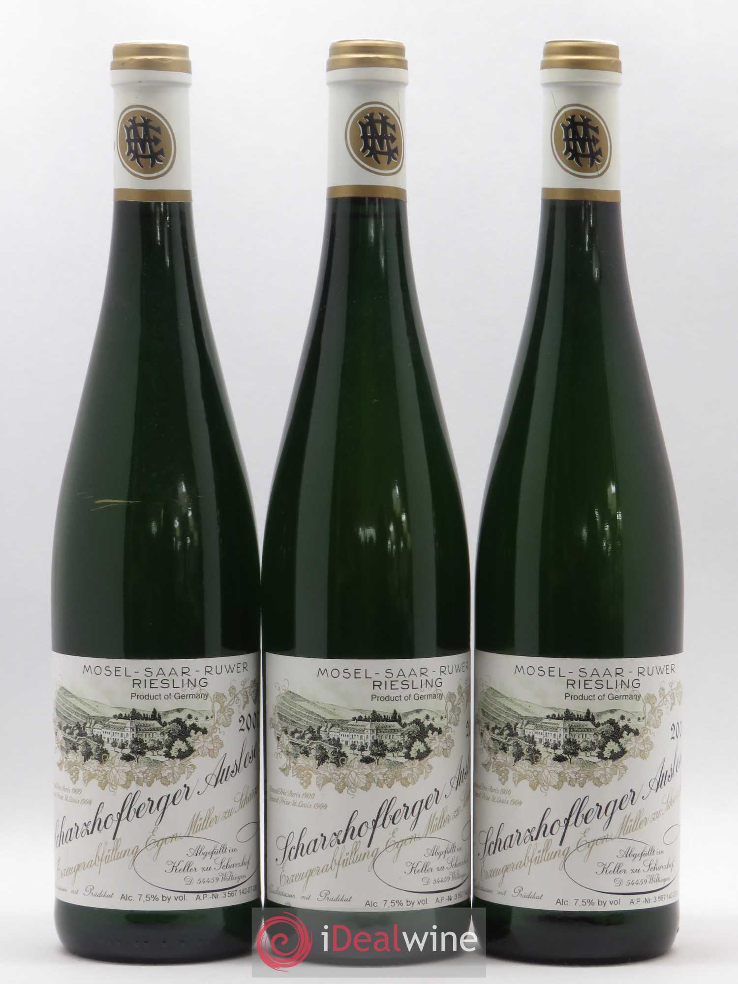 Riesling Scharzhofberger Auslese Egon Muller 2007 - Lotto di 3 bottiglie - 0