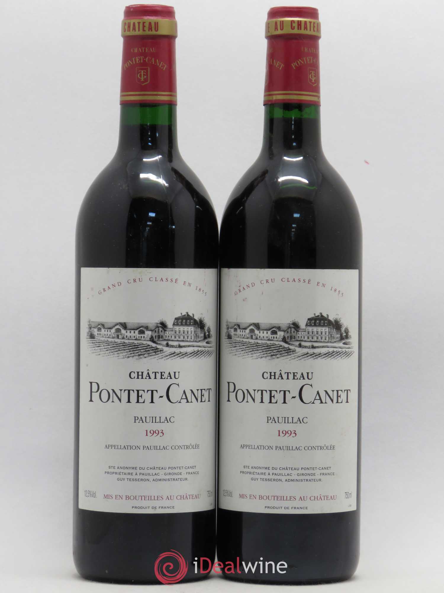 Château Pontet Canet 5ème Grand Cru Classé 1993 - Lot de 2 bouteilles - 0