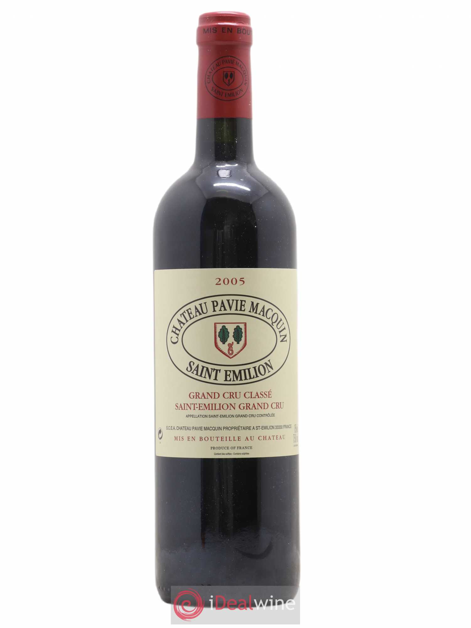 Château Pavie Macquin 1er Grand Cru Classé B 2005 - Lot de 1 bouteille - 0