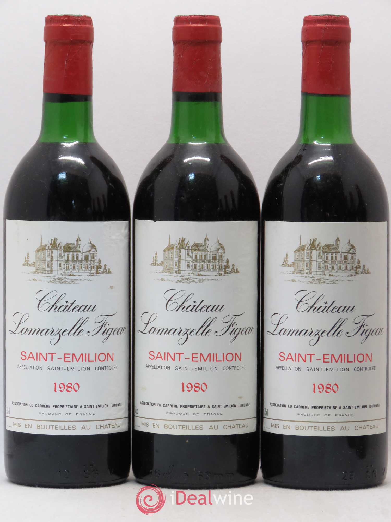 Saint-Émilion Château Lamarzelle Figeac 1980 - Lot de 6 bouteilles - 1