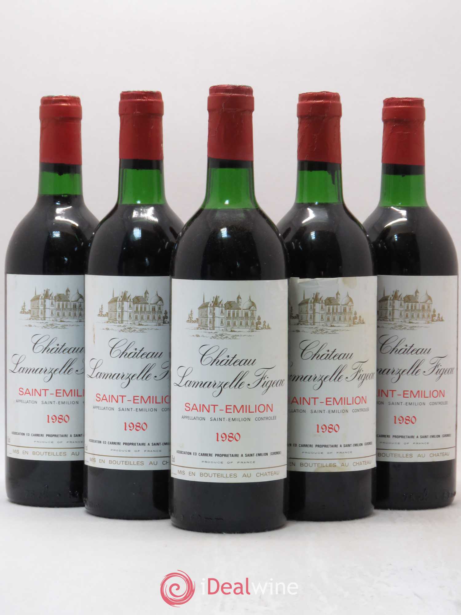 Saint-Émilion Château Lamarzelle Figeac 1980 - Lot de 5 bouteilles - 0