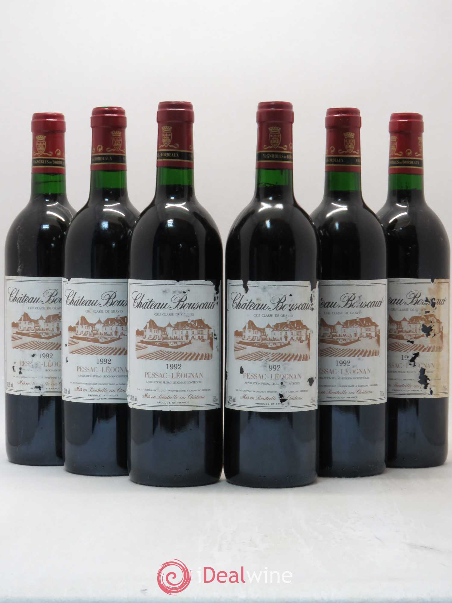 Château Bouscaut Cru Classé de Graves 1992 - Lot de 6 bouteilles - 0