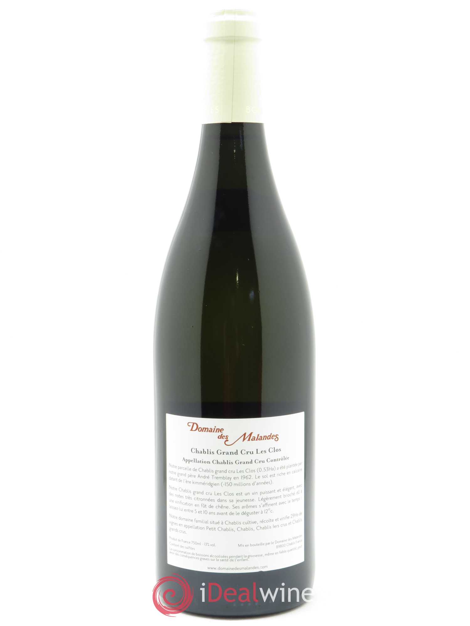 Chablis Grand Cru Les Clos Domaine des Malandes 2017 - Lot de 1 bouteille - 1
