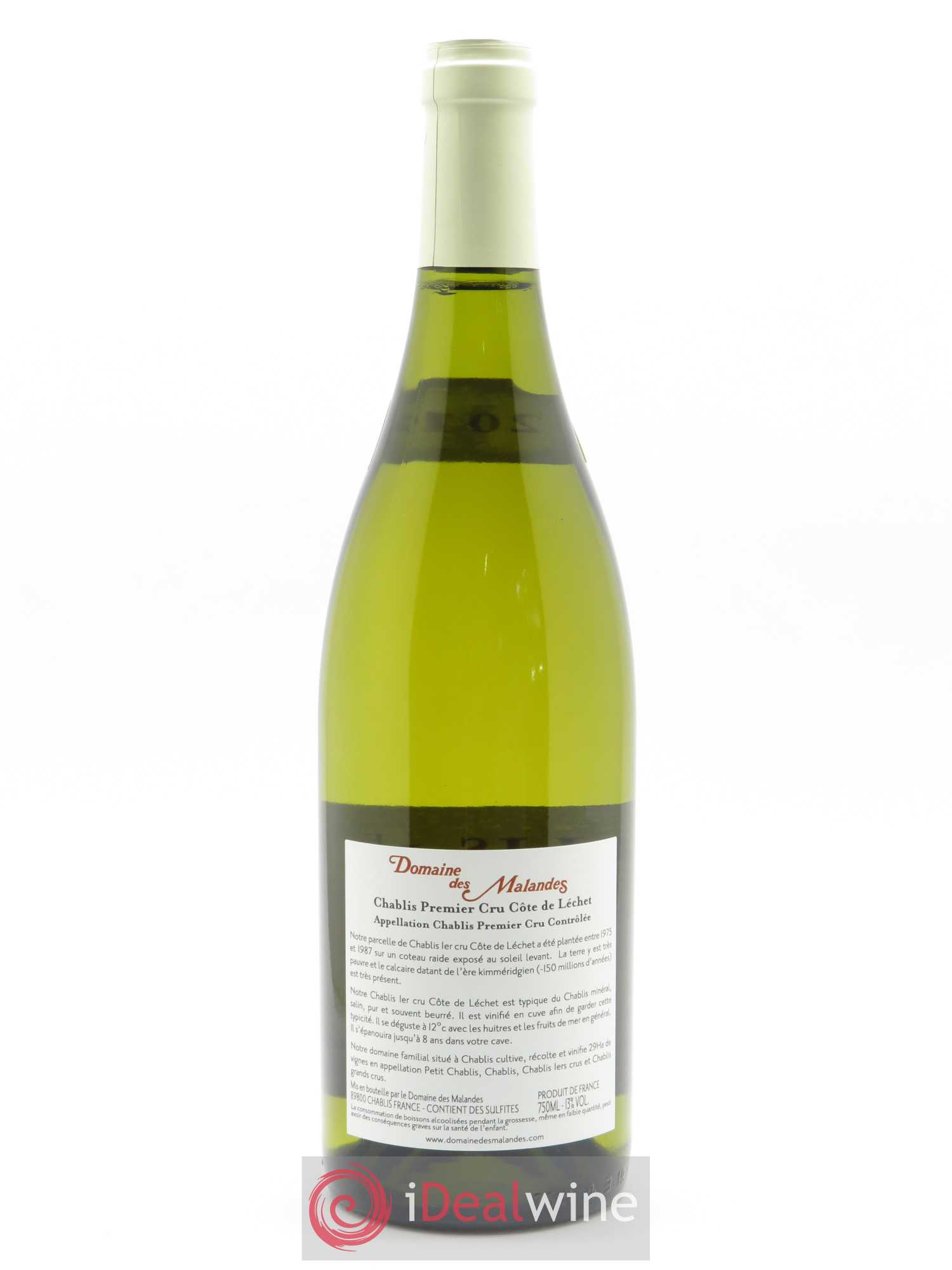 Chablis 1er Cru Côte de lechet Domaine des Malandes 2019 - Lot de 1 bouteille - 1