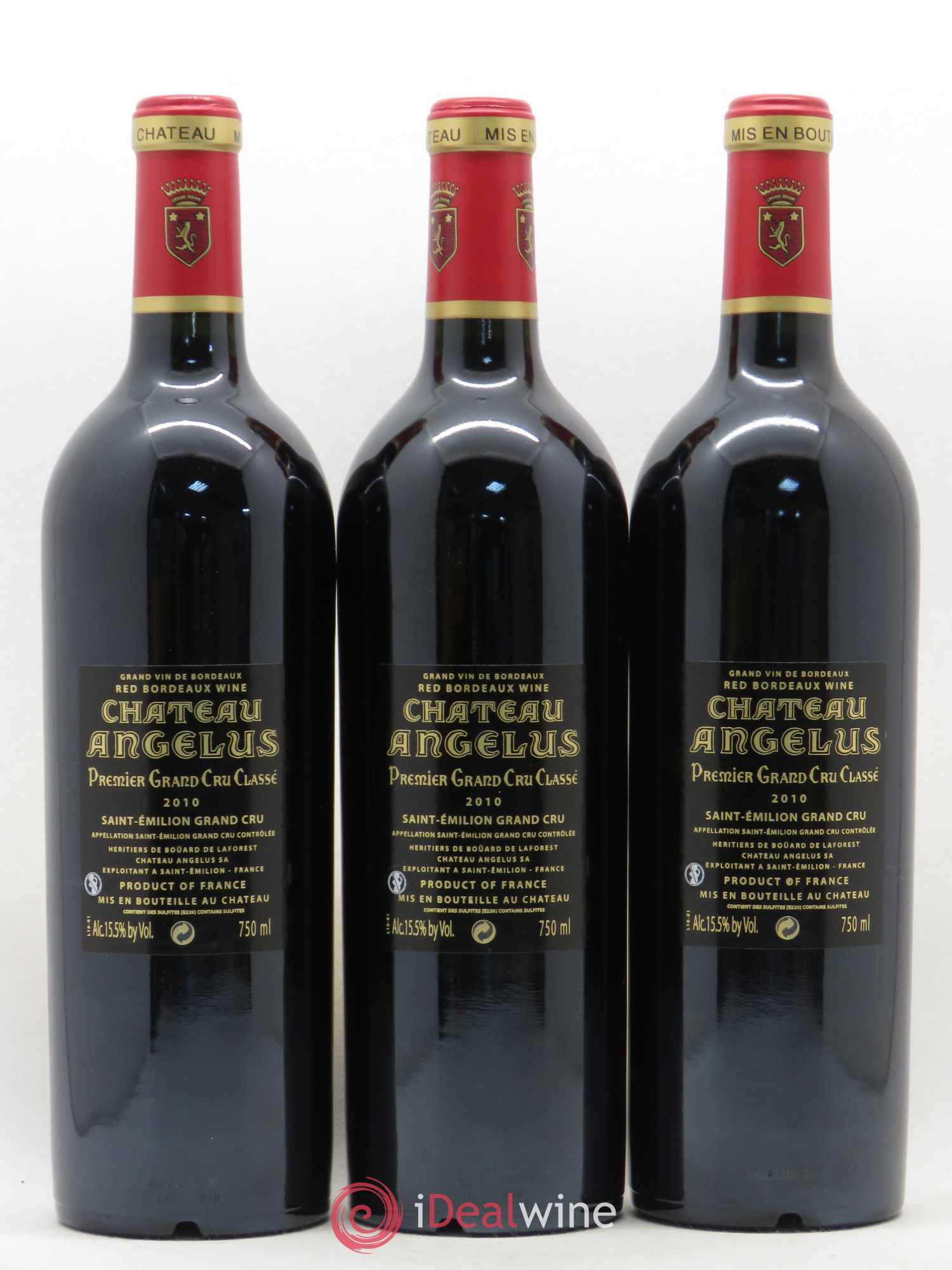 Château Angélus 1er Grand Cru Classé A 2010 - Lot de 3 bouteilles - 1