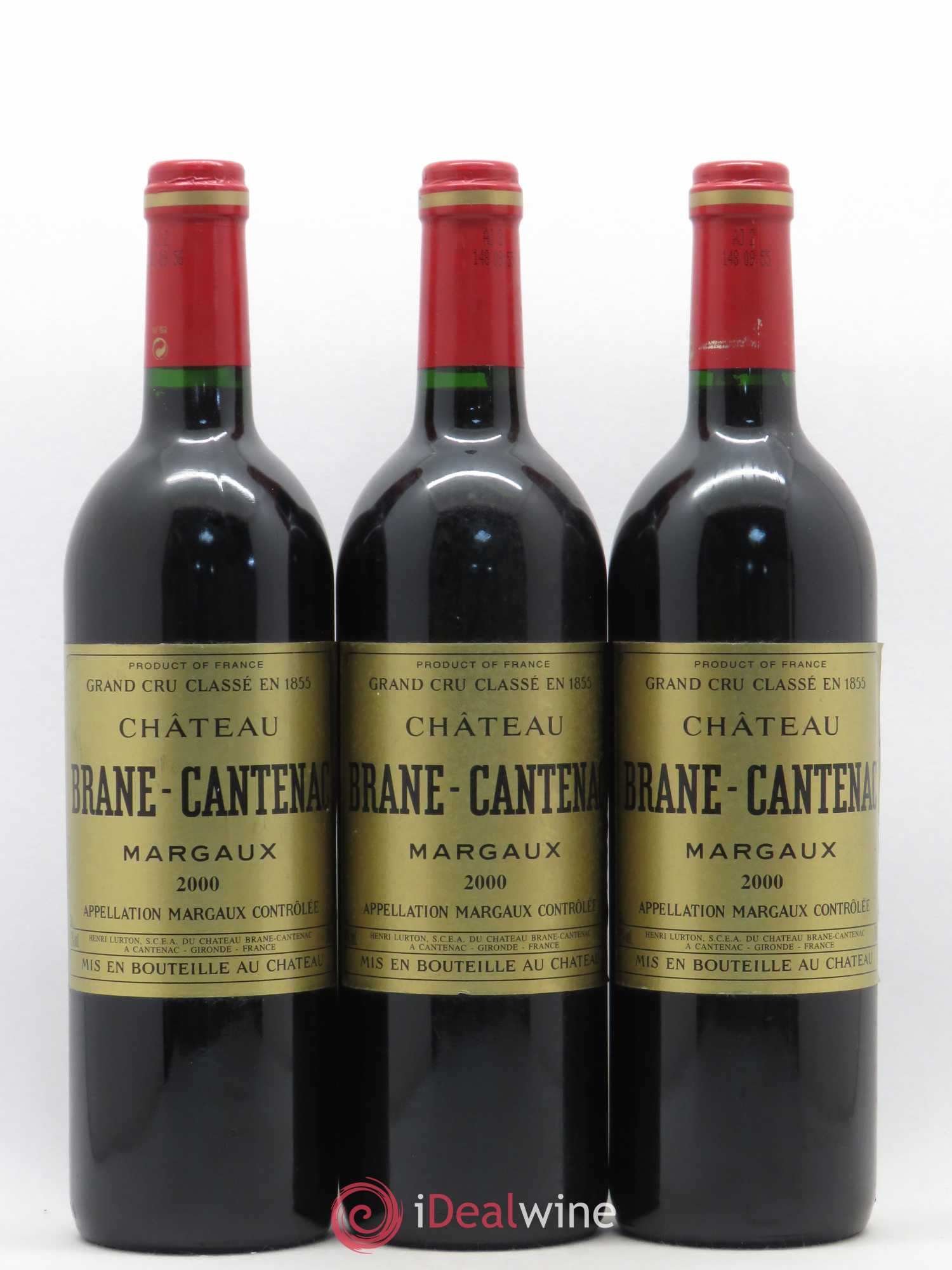Château Brane Cantenac 2ème Grand Cru Classé 2000 - Lot de 3 bouteilles - 0