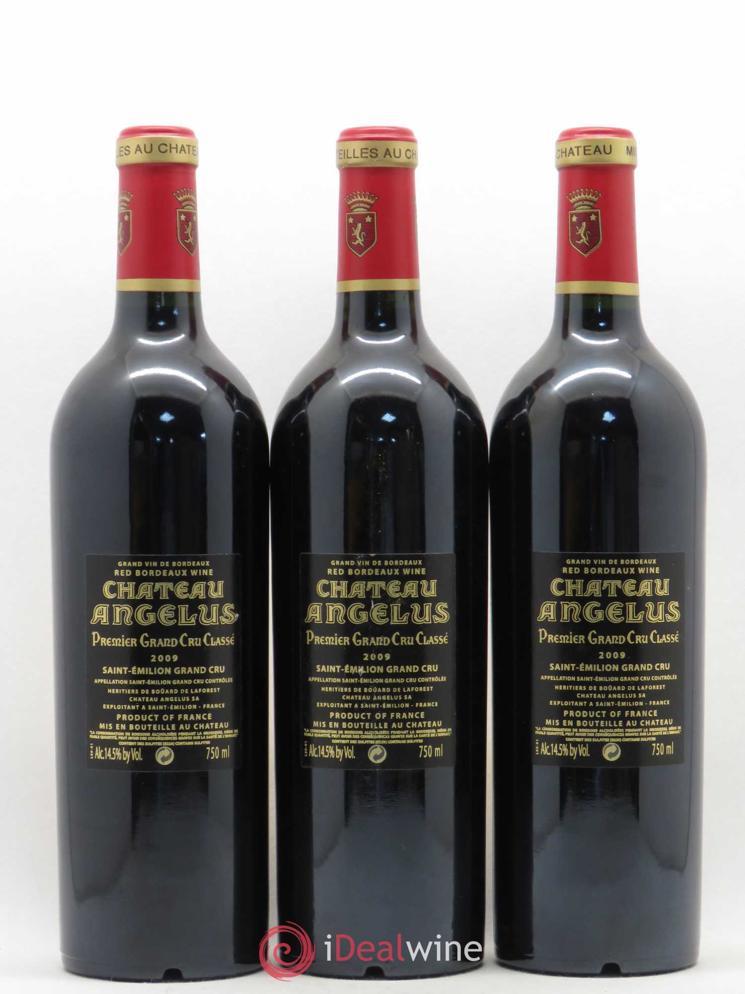 Château Angélus 1er Grand Cru Classé A 2009 - Lot de 3 bouteilles - 1