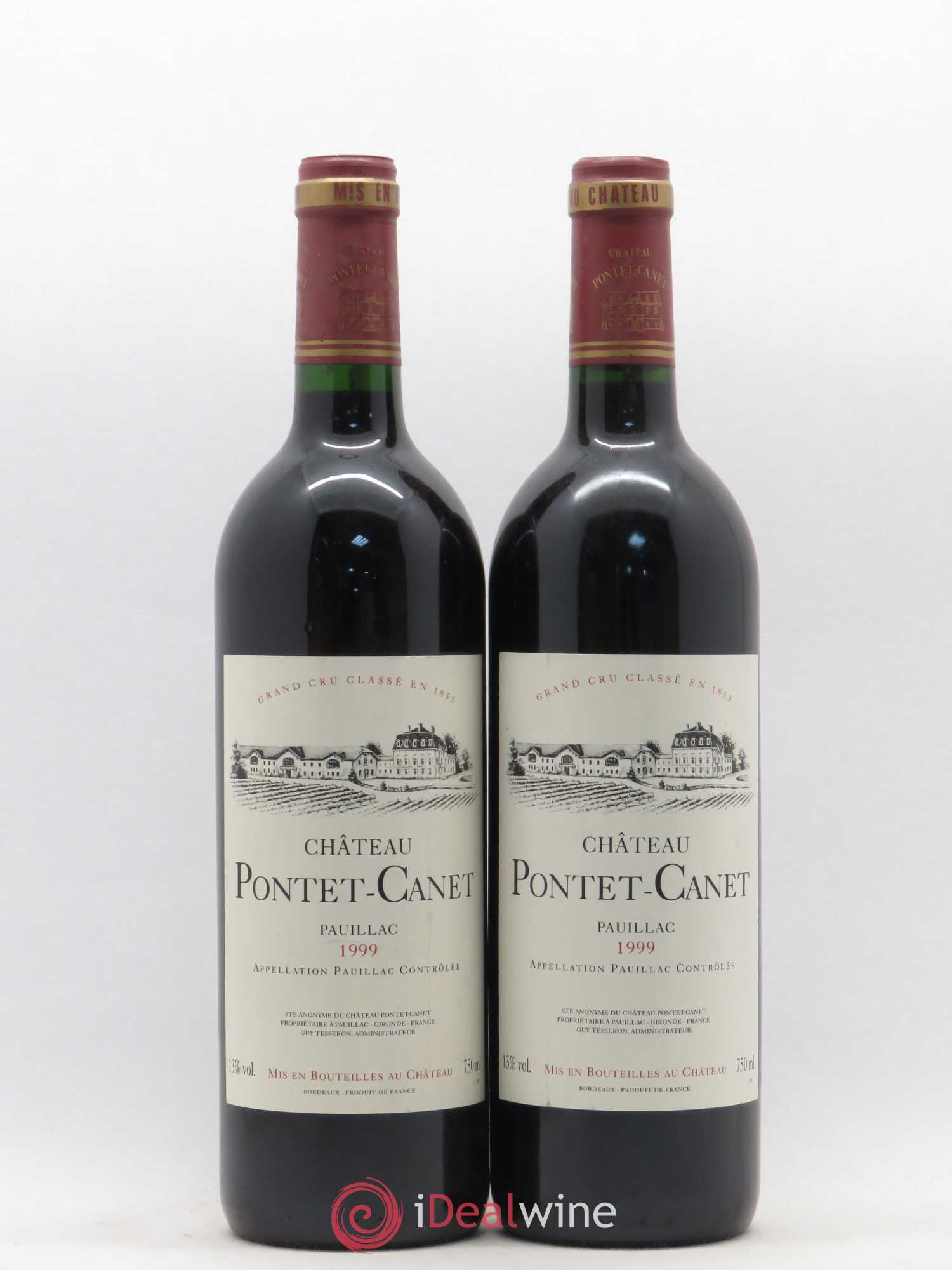 Château Pontet Canet 5ème Grand Cru Classé 1999 - Lot de 2 bouteilles - 0