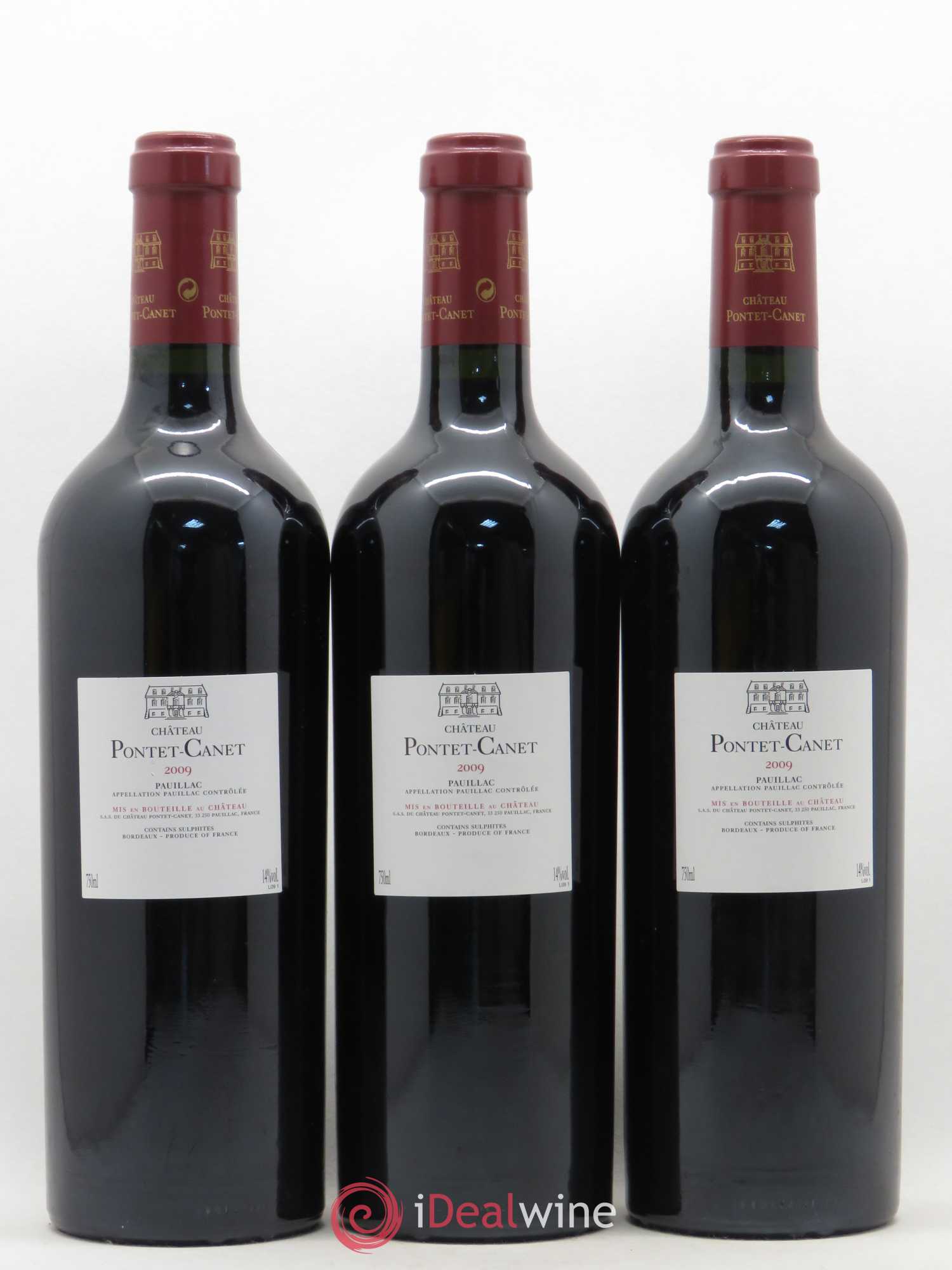 Château Pontet Canet 5ème Grand Cru Classé 2009 - Lot de 3 bouteilles - 1