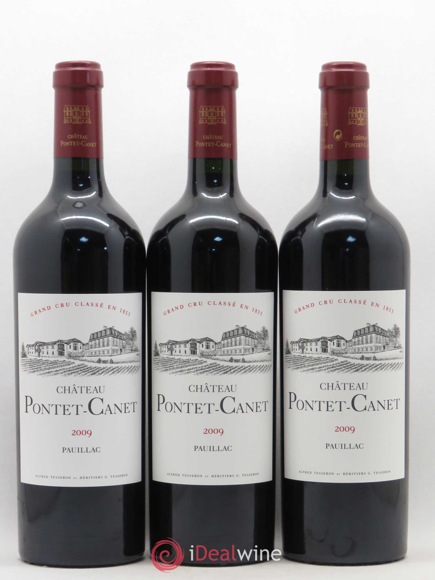 Château Pontet Canet 5ème Grand Cru Classé 2009 - Lot de 3 bouteilles - 0