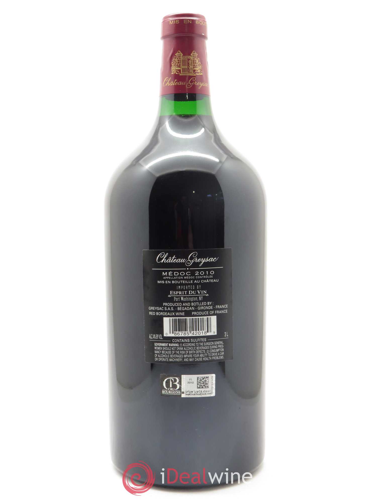 Château Greysac Cru Bourgeois 2010 - Lot de 1 double magnum - 1