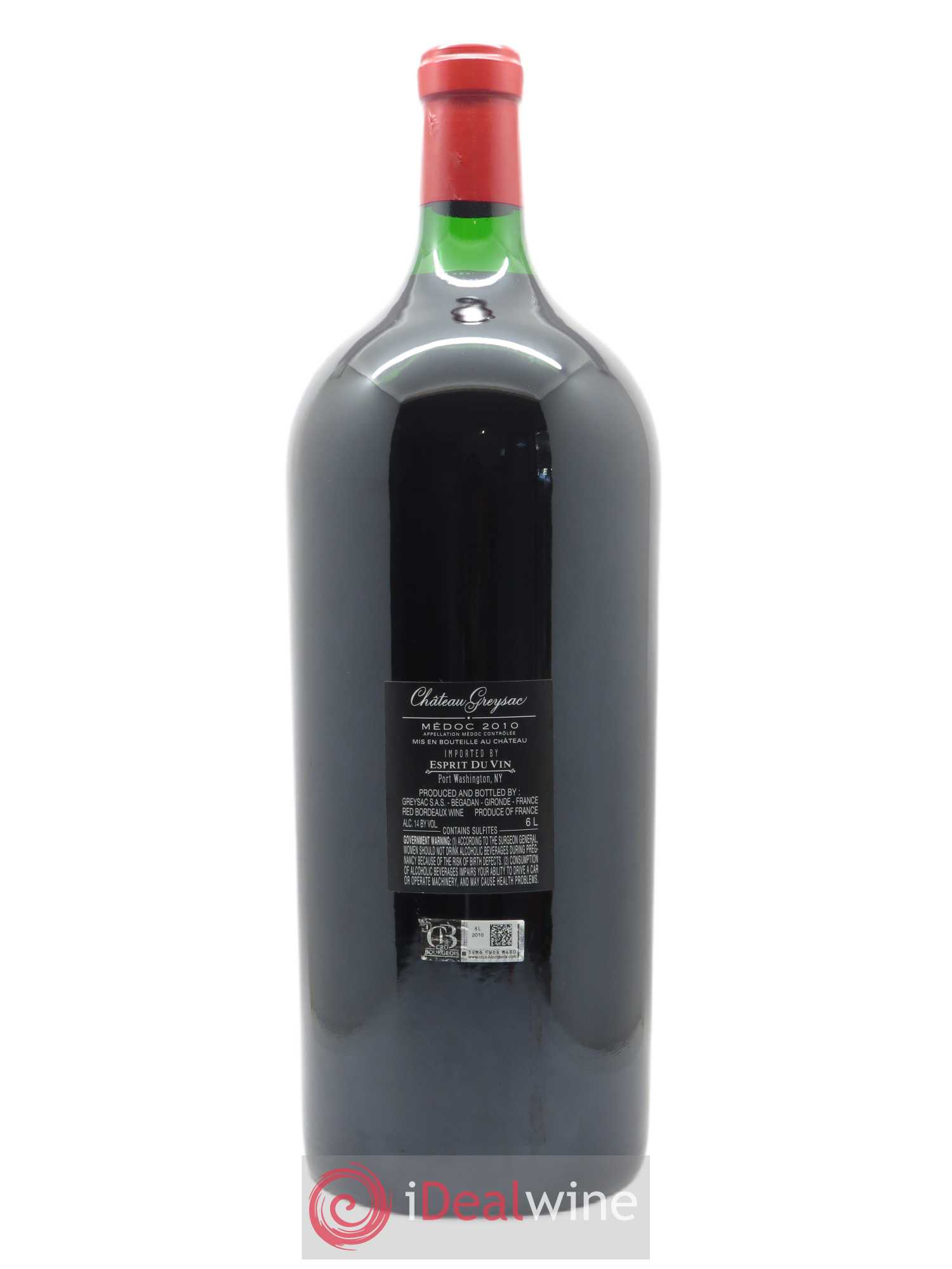 Château Greysac Cru Bourgeois 2010 - Lot de 1 impériale - 2