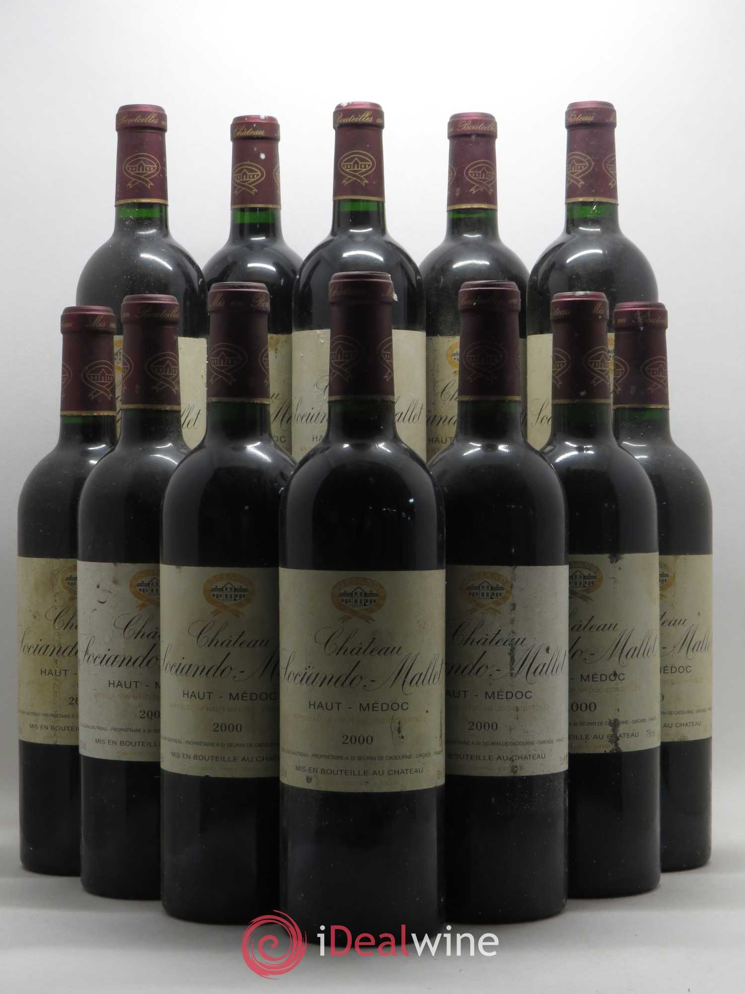 Château Sociando Mallet 2000 - Lot de 12 bouteilles - 0