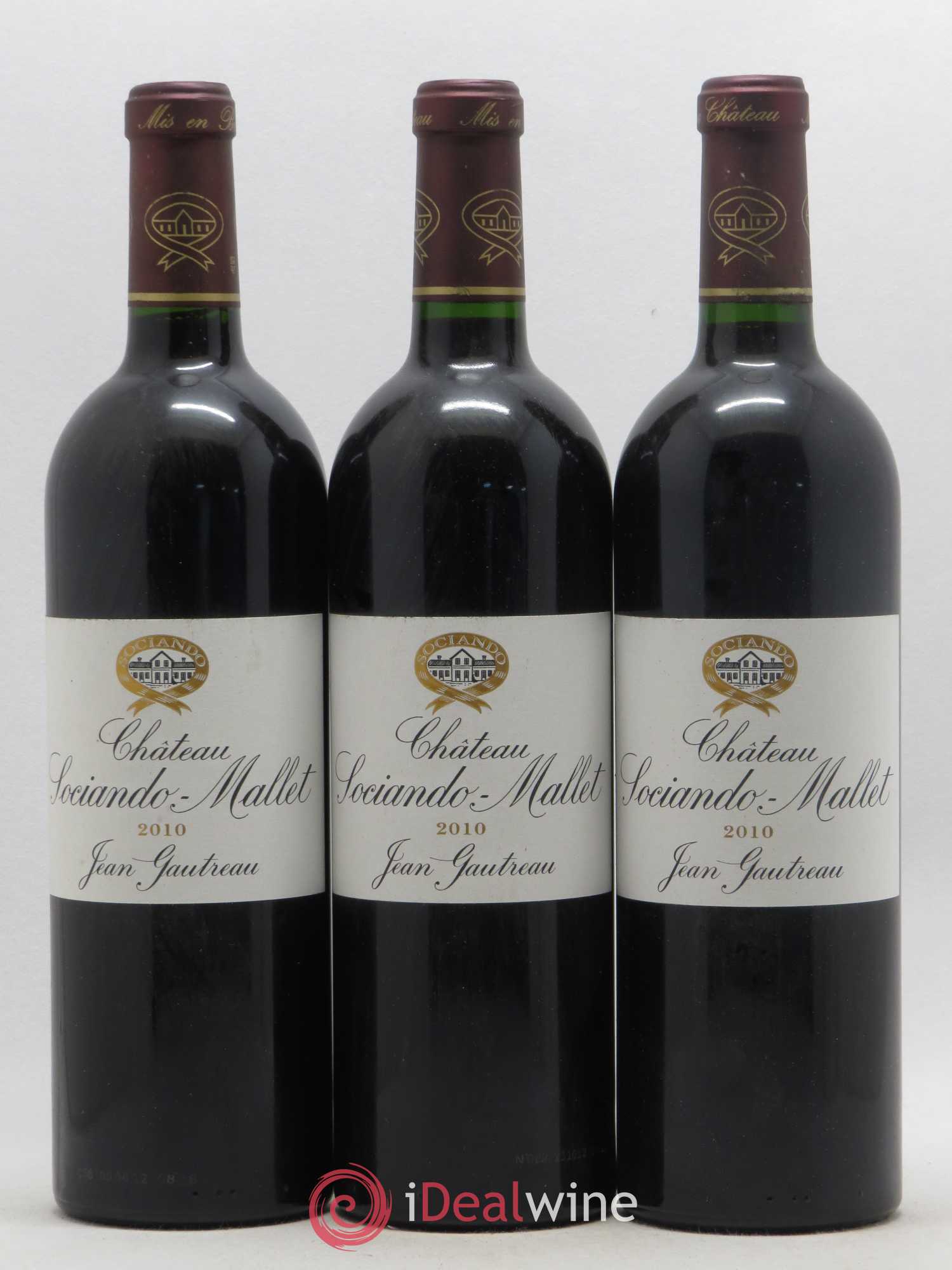 Château Sociando Mallet 2010 - Lot de 3 bouteilles - 0