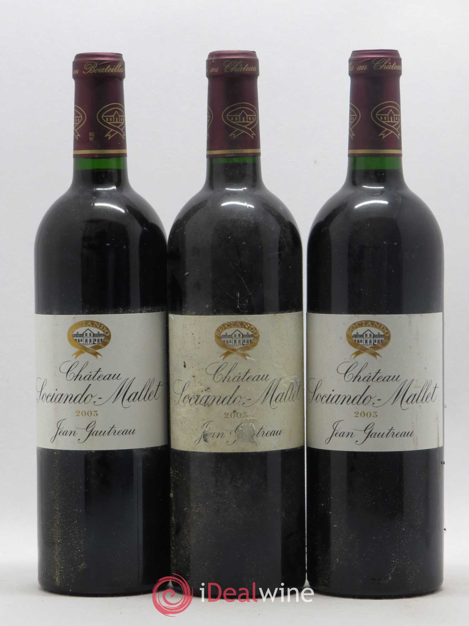 Château Sociando Mallet (sans prix de réserve) 2003 - Lot de 3 bouteilles - 0