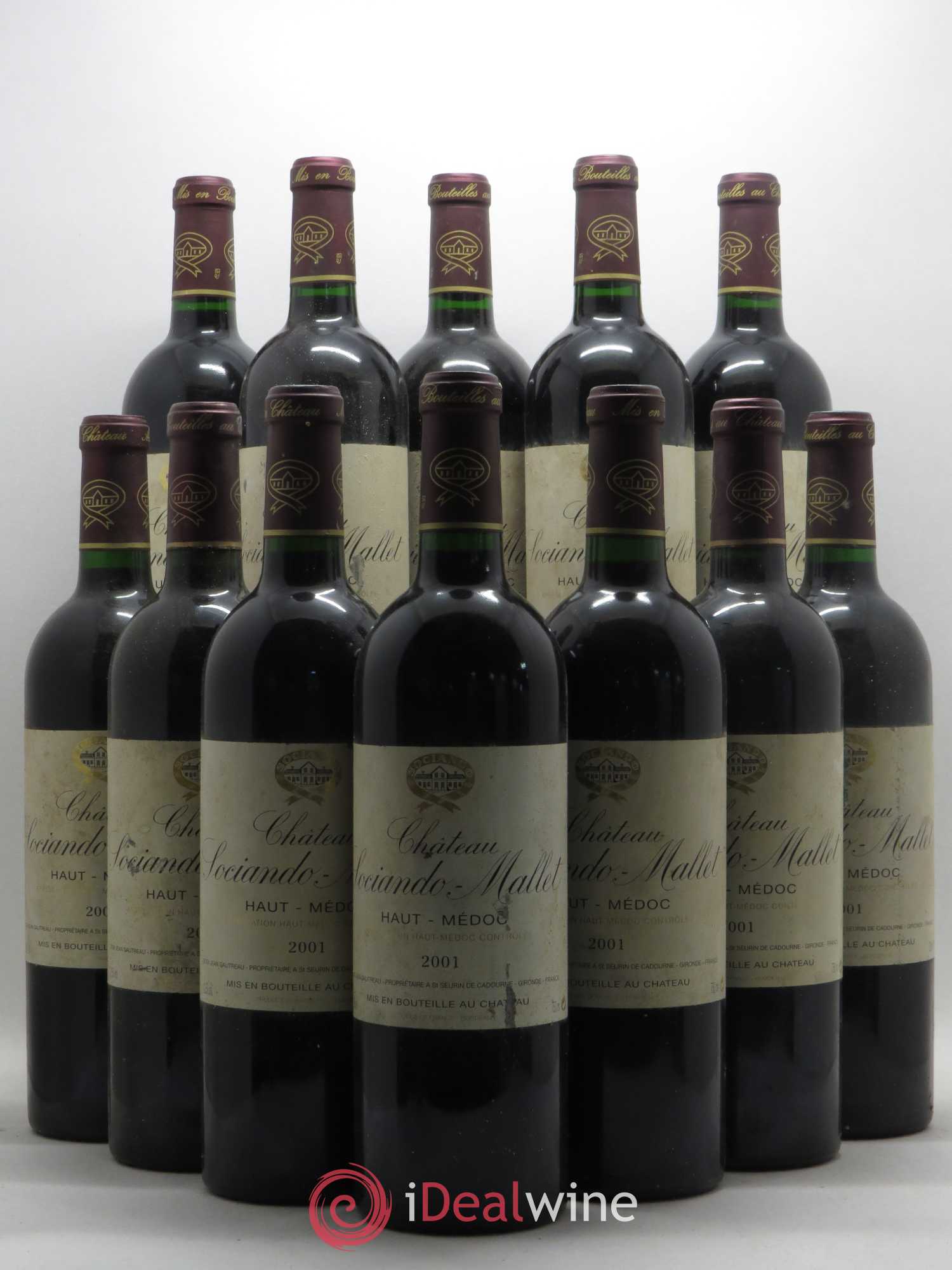 Château Sociando Mallet (sans prix de réserve) 2001 - Lot de 12 bouteilles - 0