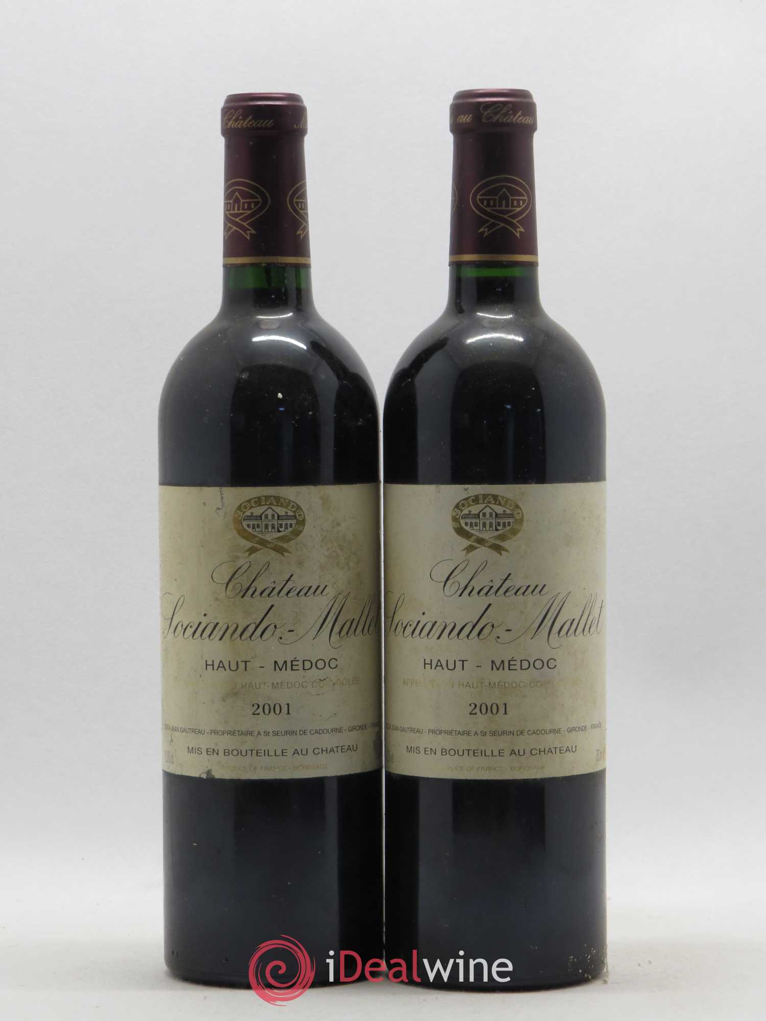 Château Sociando Mallet 2001 - Lot de 2 bouteilles - 0