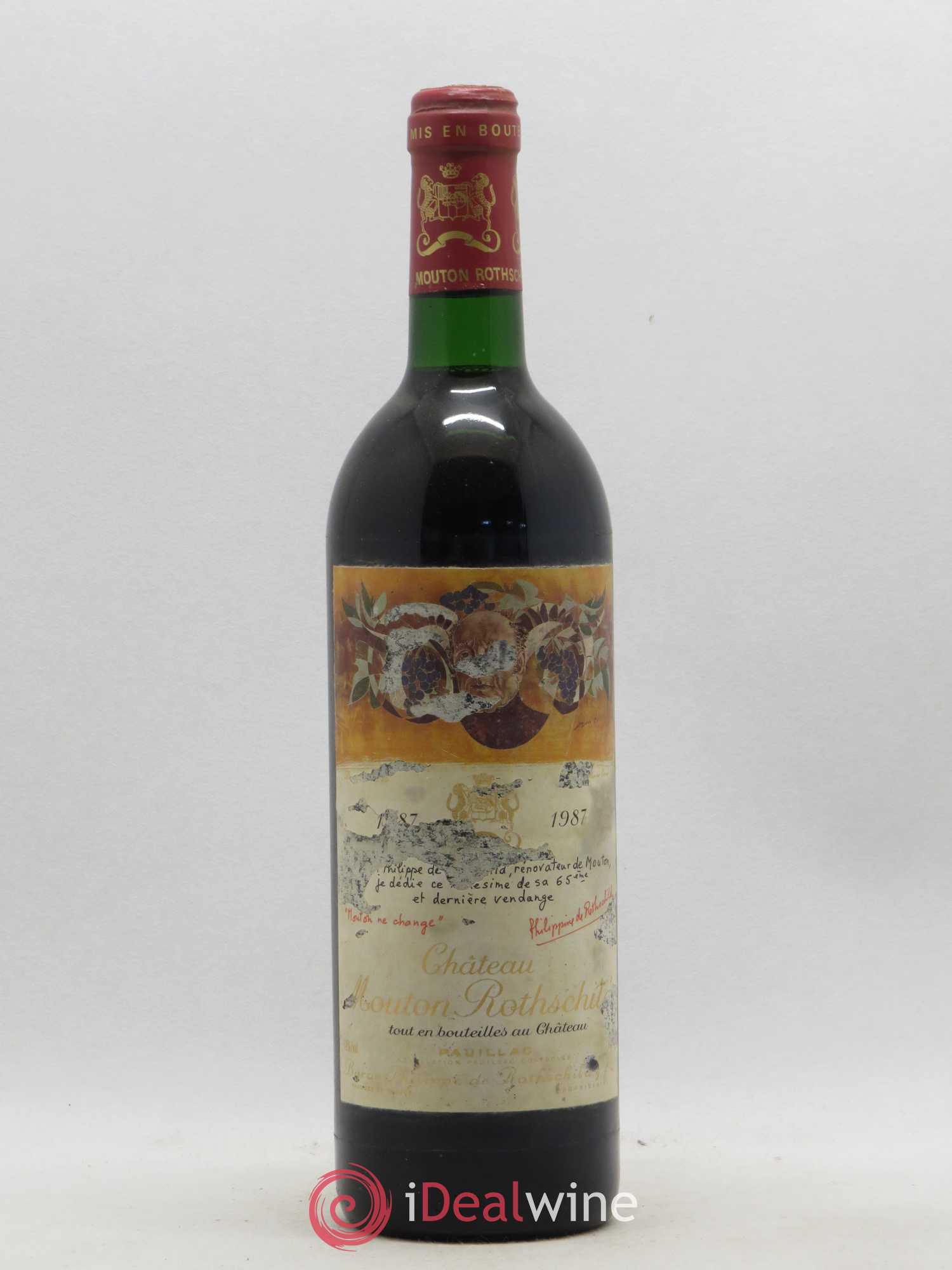 Château Mouton Rothschild 1er Grand Cru Classé 1987 - Lot de 1 bouteille - 0