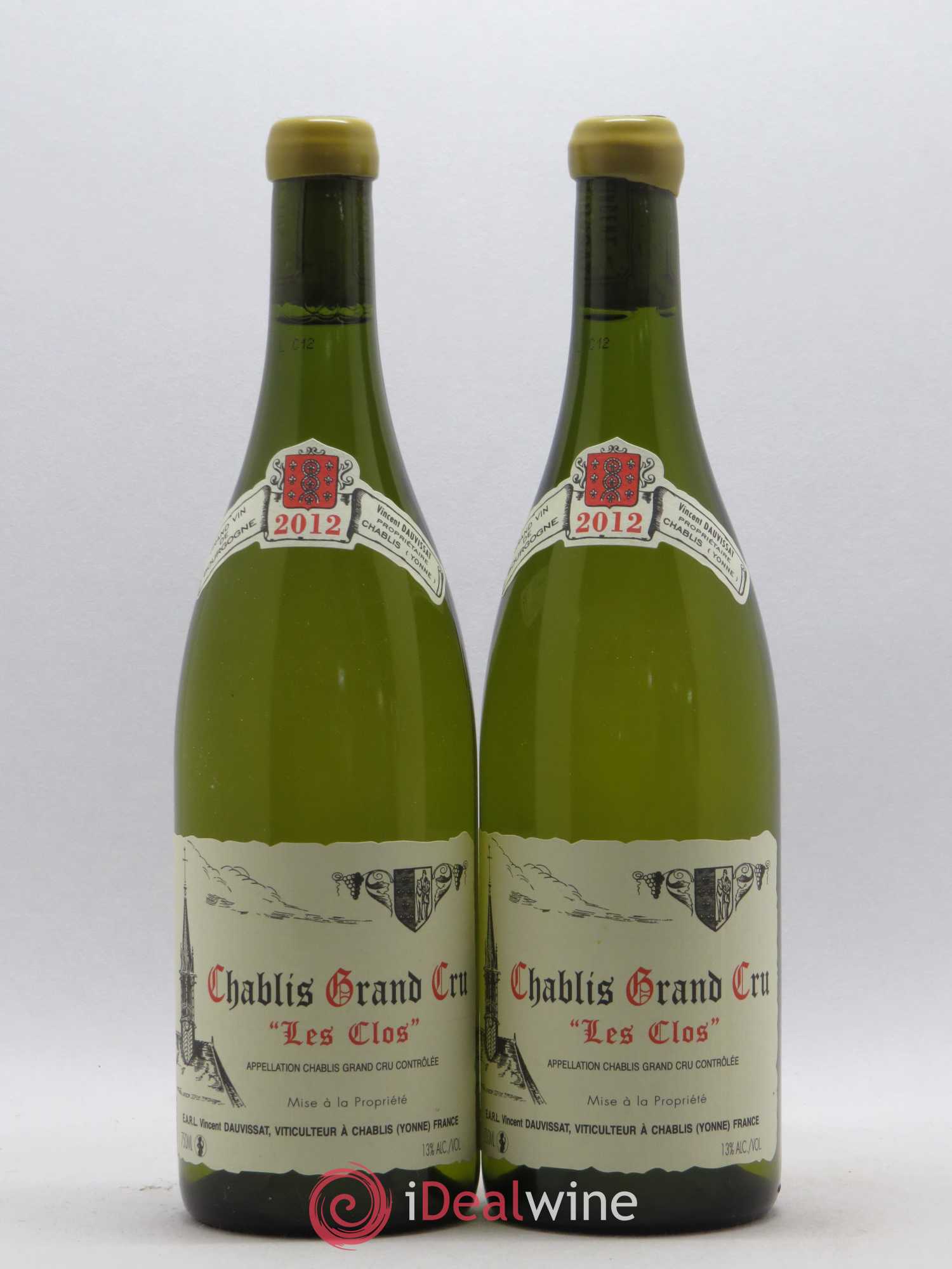 Chablis Grand Cru Les Clos Vincent Dauvissat (Domaine) 2012 - Lot de 2 bouteilles - 0