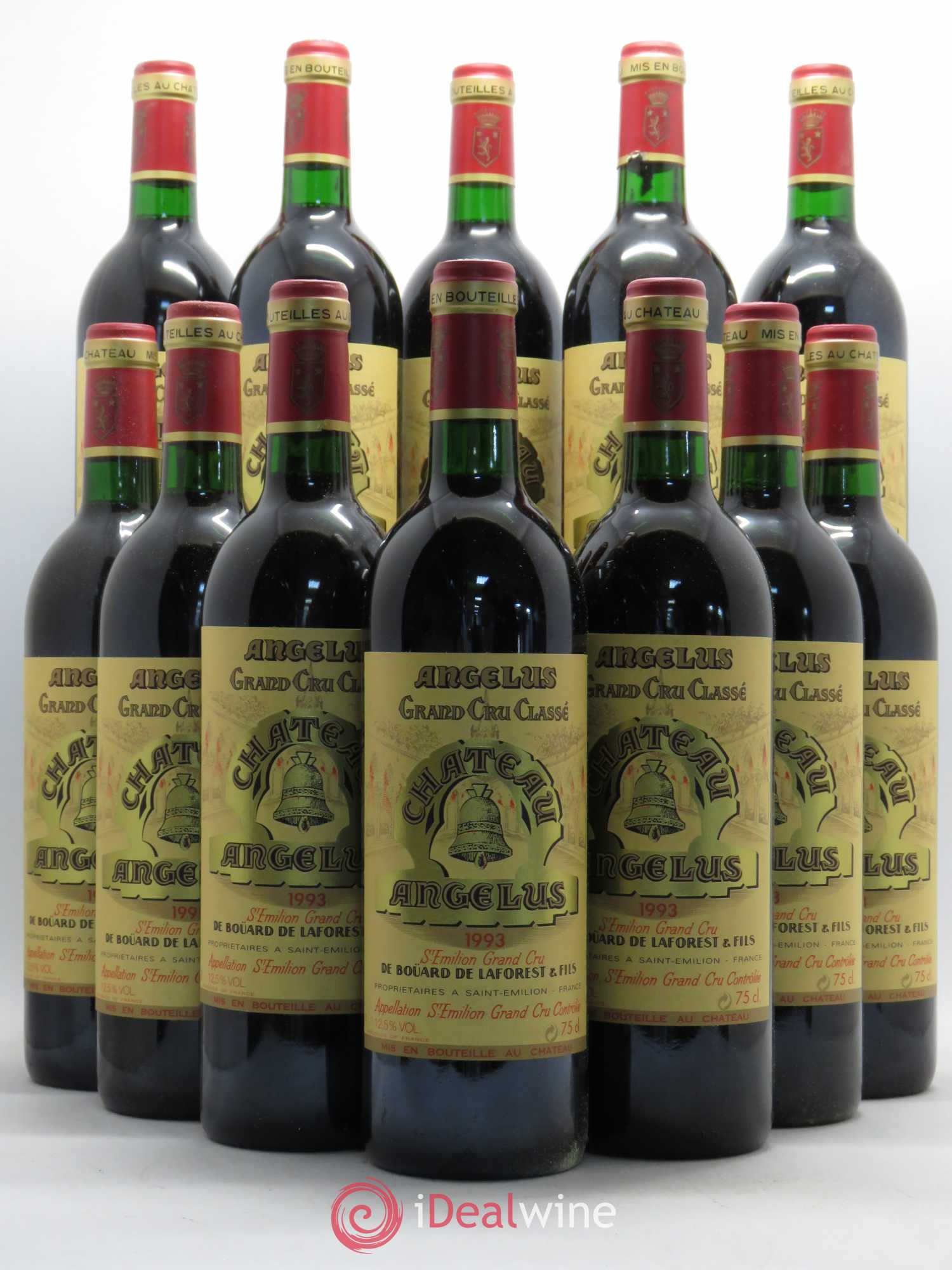Château Angélus 1er Grand Cru Classé A 1993 - Lot de 12 bouteilles - 0