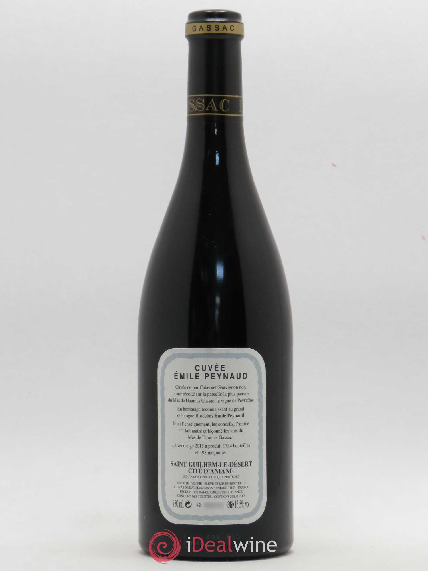 Pays d'Hérault Mas de Daumas Gassac Cuvée Emile Peynaud Famille Guibert de La Vaissière 2015 - Lot de 1 bouteille - 1
