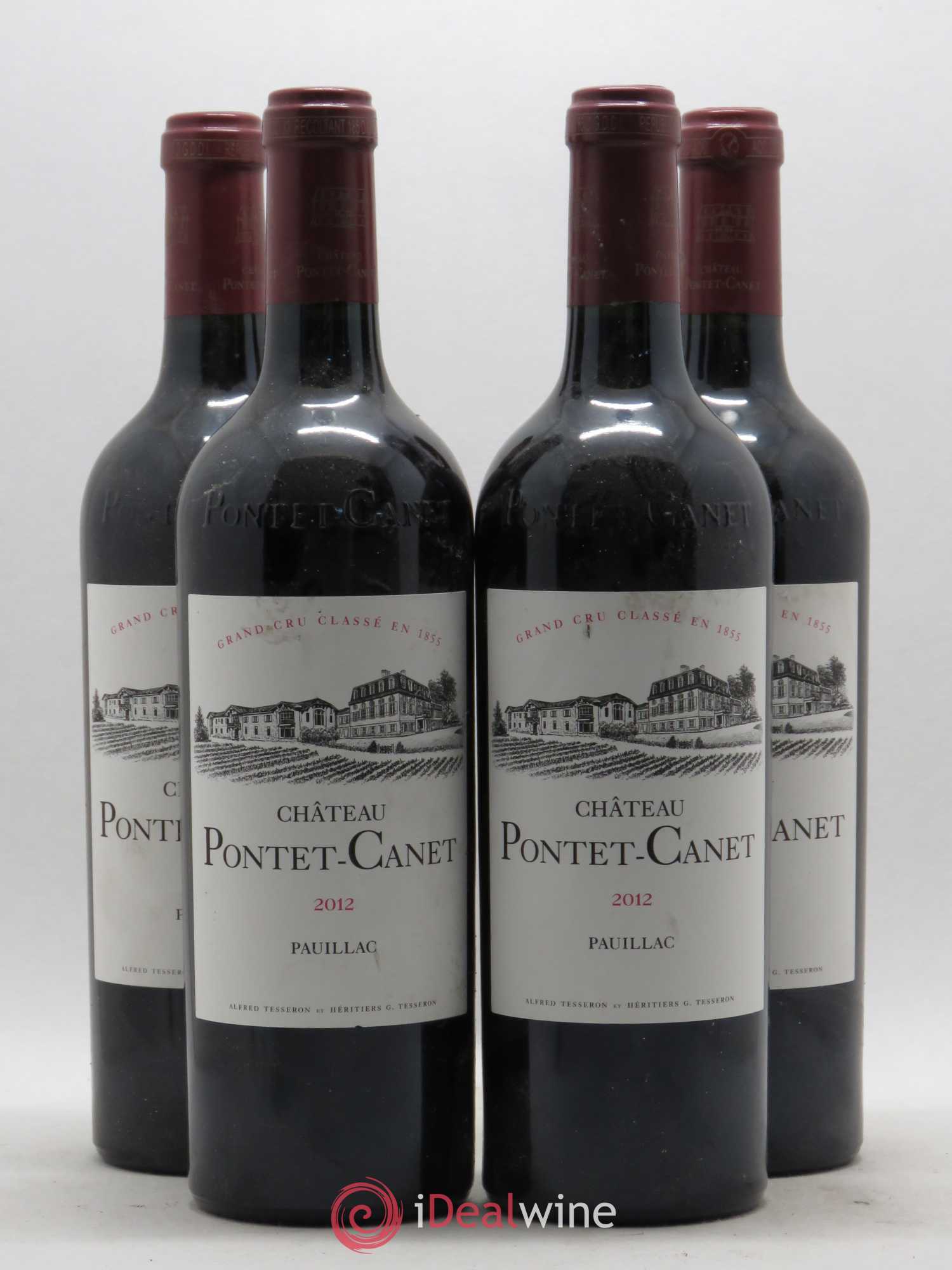 Château Pontet Canet 5ème Grand Cru Classé 2012 - Lot de 4 bouteilles - 0