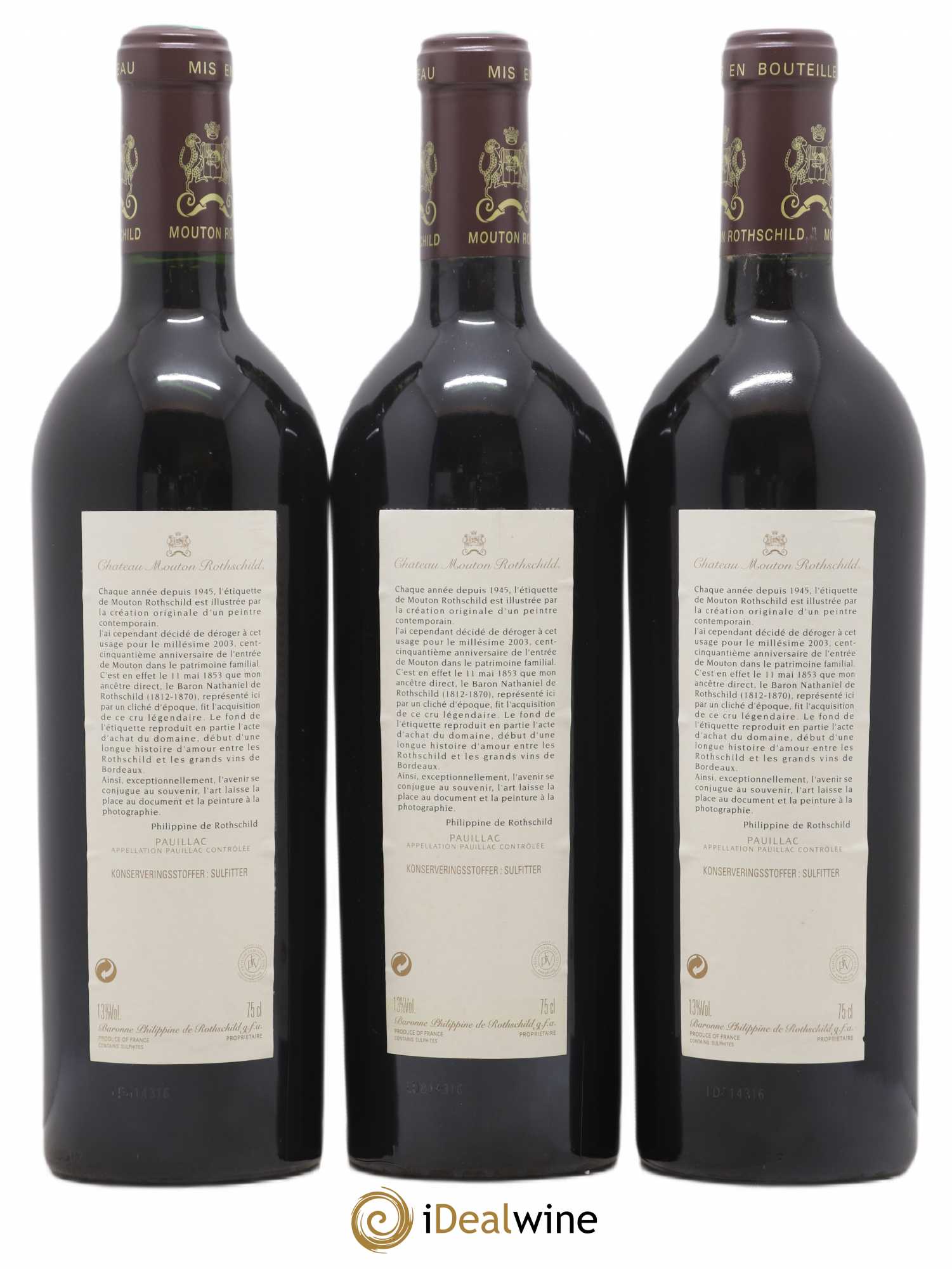 Château Mouton Rothschild 1er Grand Cru Classé 2003 - Lot de 6 bouteilles - 4