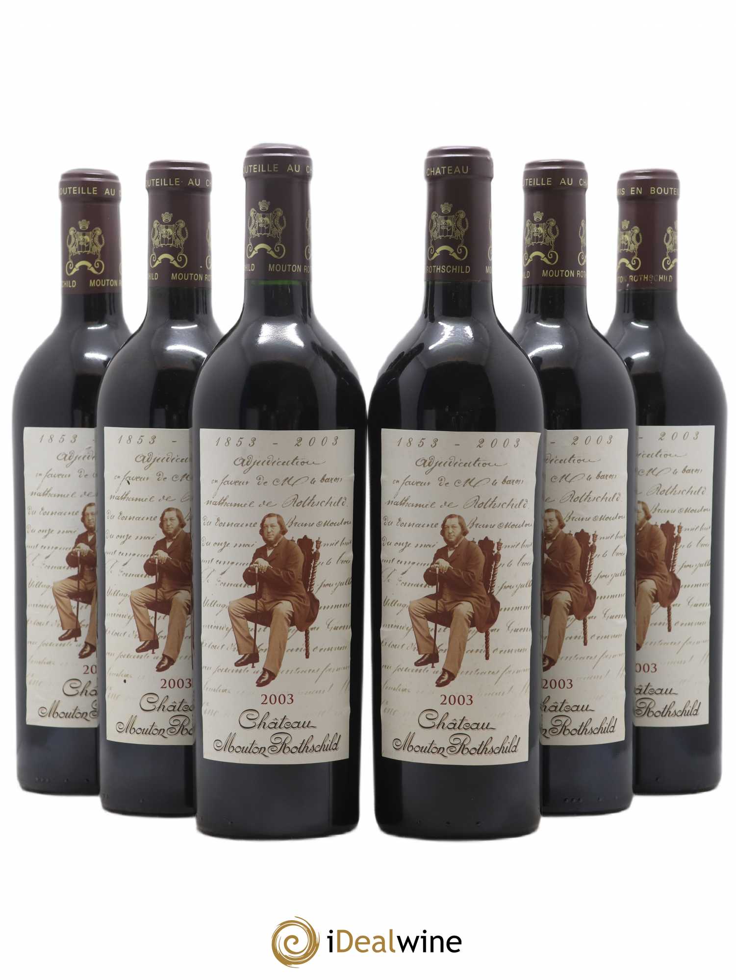 Château Mouton Rothschild 1er Grand Cru Classé 2003 - Lot de 6 bouteilles - 0