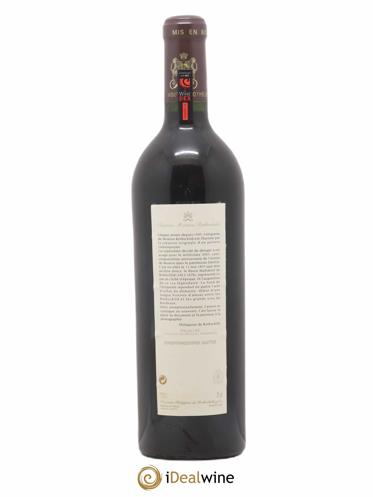 Château Mouton Rothschild 1er Grand Cru Classé 2003 - Lot de 1 bouteille - 1