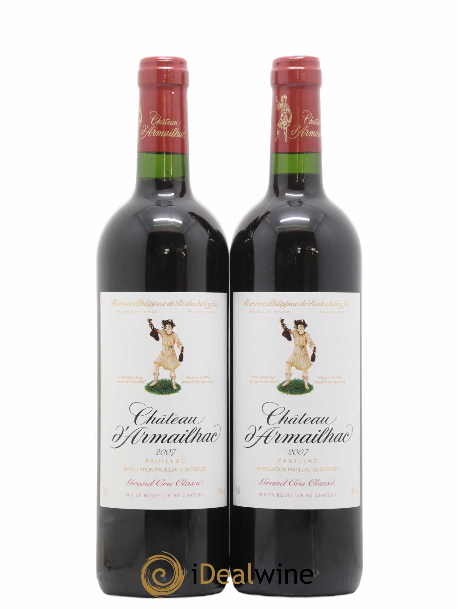 Château d' Armailhac - Mouton Baron(ne) Philippe 5ème Grand Cru Classé 2007 - Lot de 2 bouteilles - 0