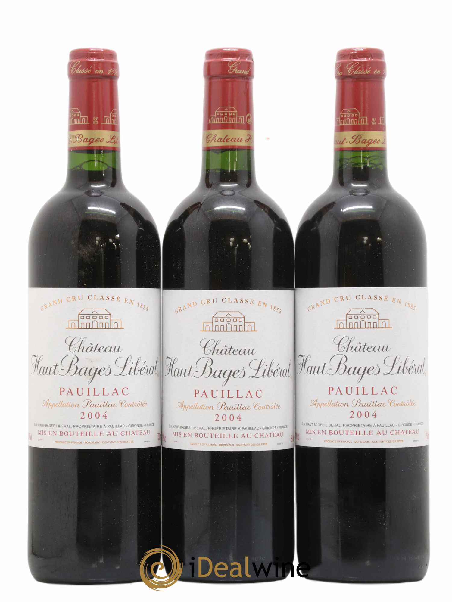 Château Haut Bages Libéral 5ème Grand Cru Classé 2004 - Lot de 3 bouteilles - 0