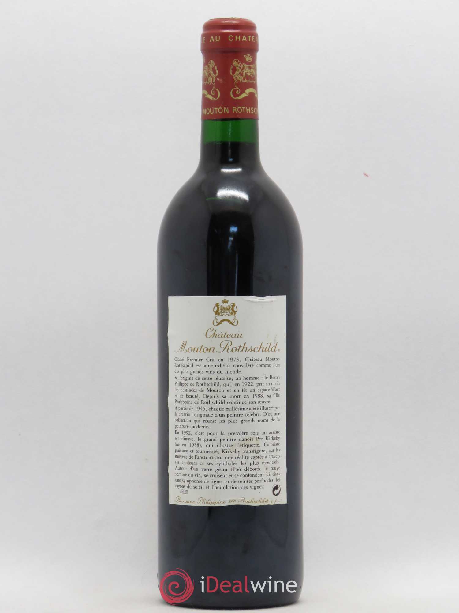 Château Mouton Rothschild 1er Grand Cru Classé 1992 - Lot de 1 bouteille - 1