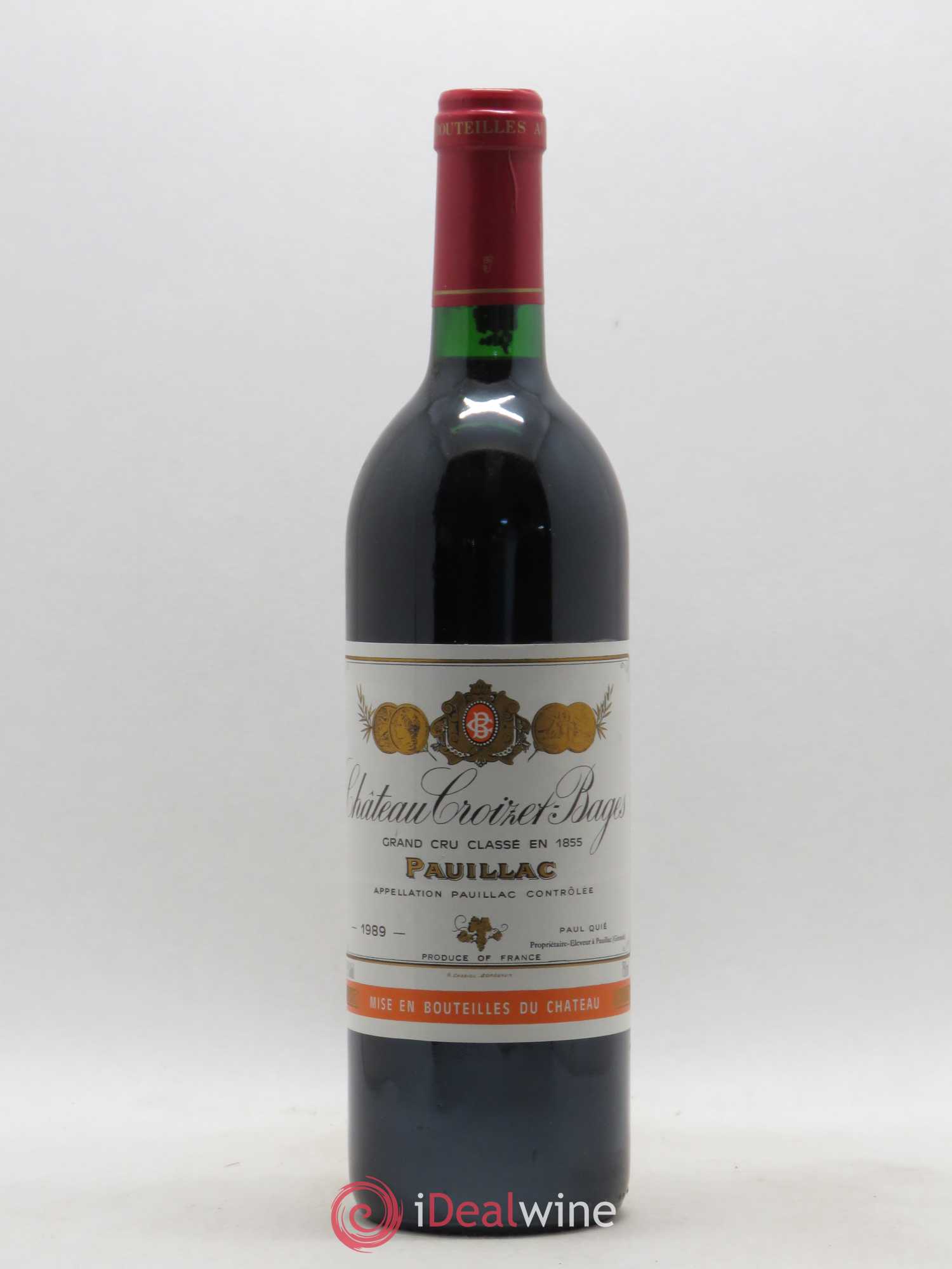 Château Croizet Bages 5ème Grand Cru Classé 1989 - Lot de 1 bouteille - 0