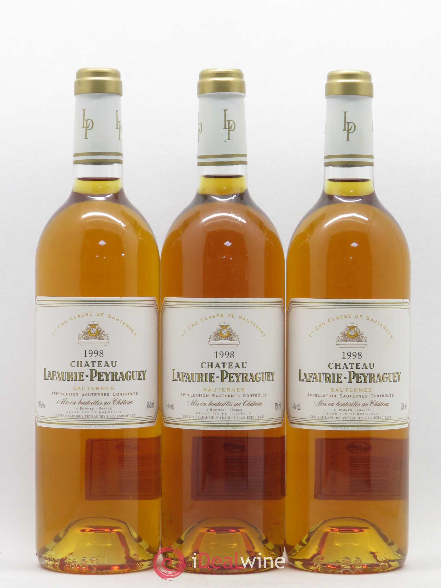 Château Lafaurie-Peyraguey 1er Grand Cru Classé 1998 - Lotto di 3 bottiglie - 0