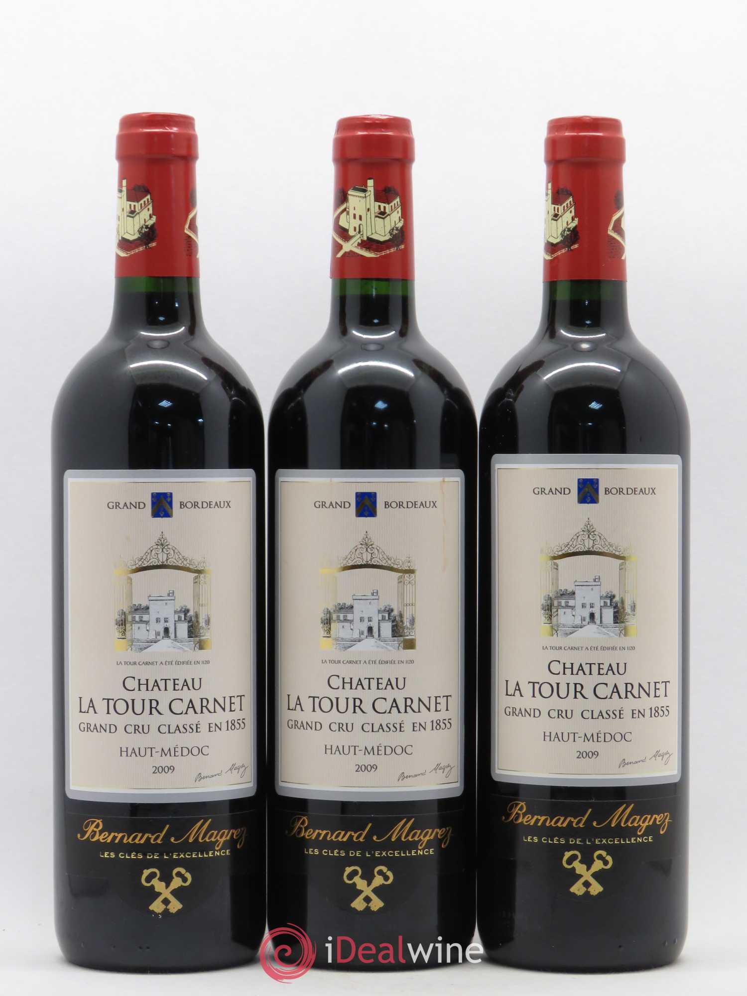 Château la Tour Carnet 4ème Grand Cru Classé 2009 - Lot de 3 bouteilles - 0