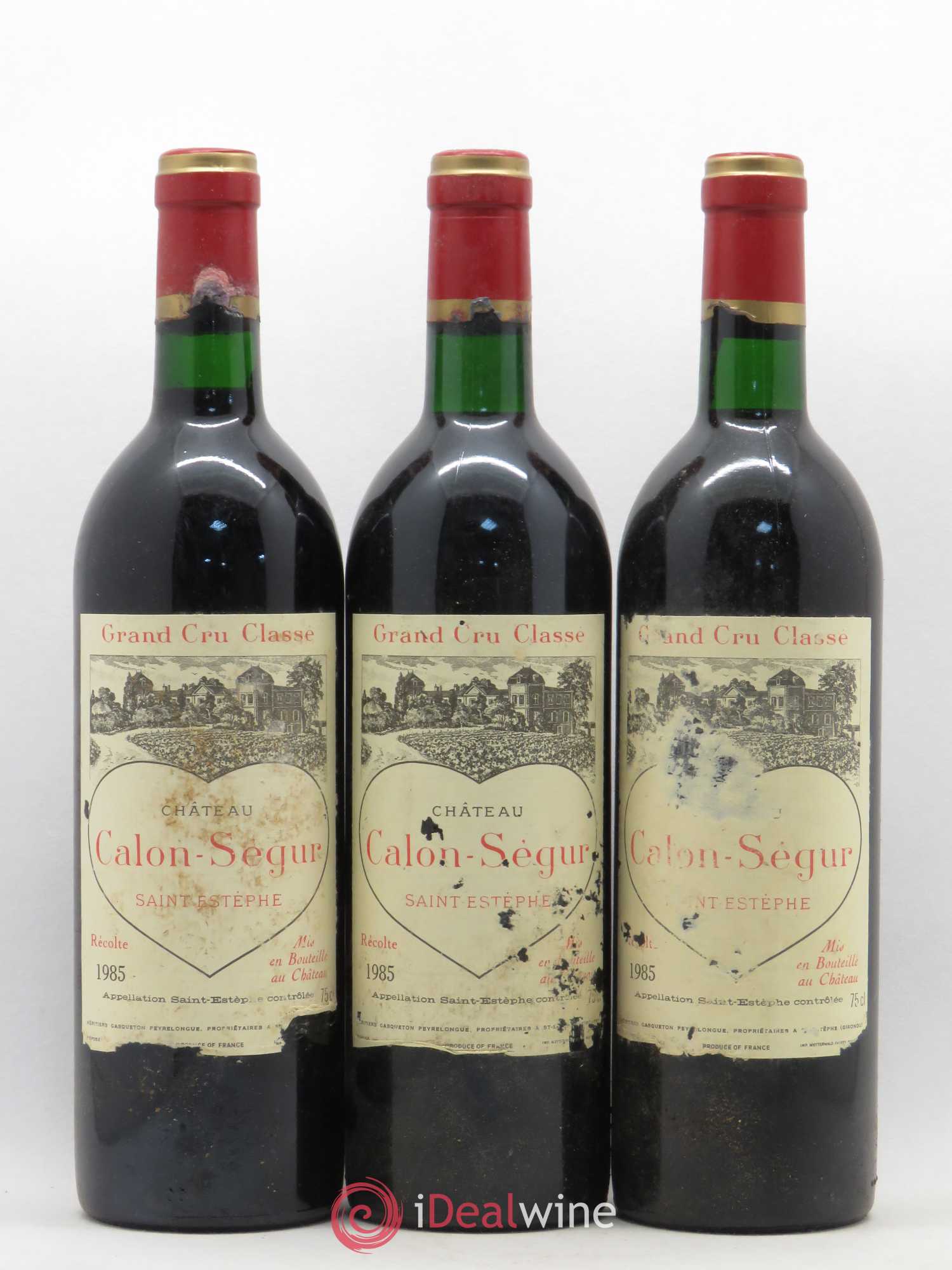 Château Calon Ségur 3ème Grand Cru Classé 1985 - Lot de 3 bouteilles - 0