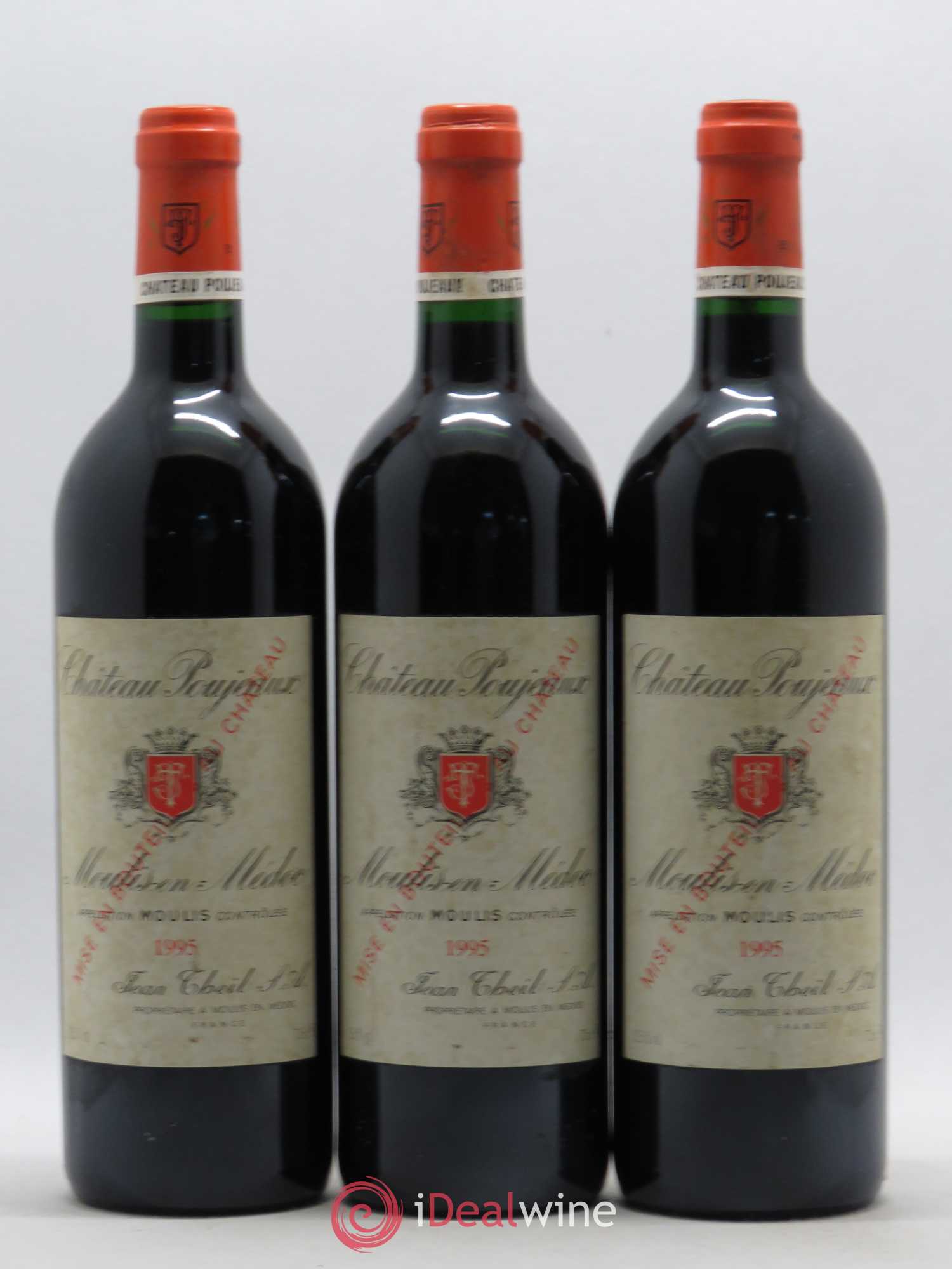 Château Poujeaux 1995 - Lot de 3 bouteilles - 0