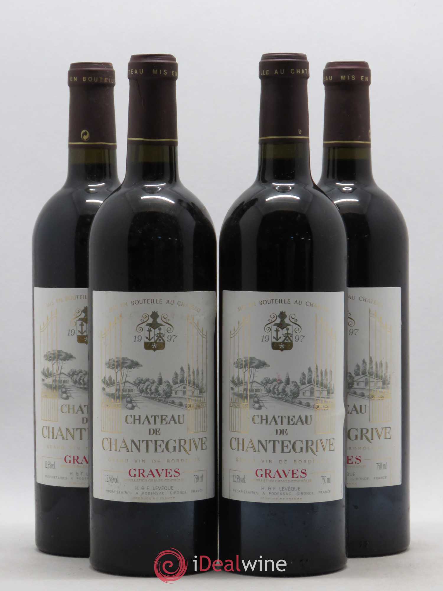 Château de Chantegrive (sans prix de réserve) 1997 - Lot de 4 bouteilles - 0