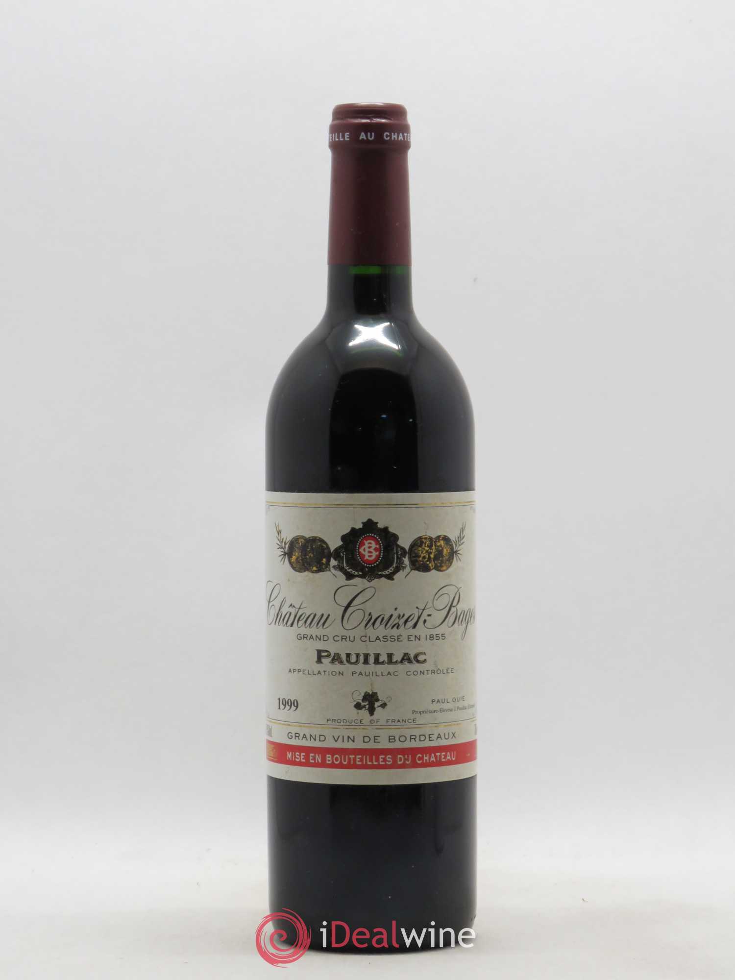 Château Croizet Bages 5ème Grand Cru Classé 1999 - Lot de 1 bouteille - 0